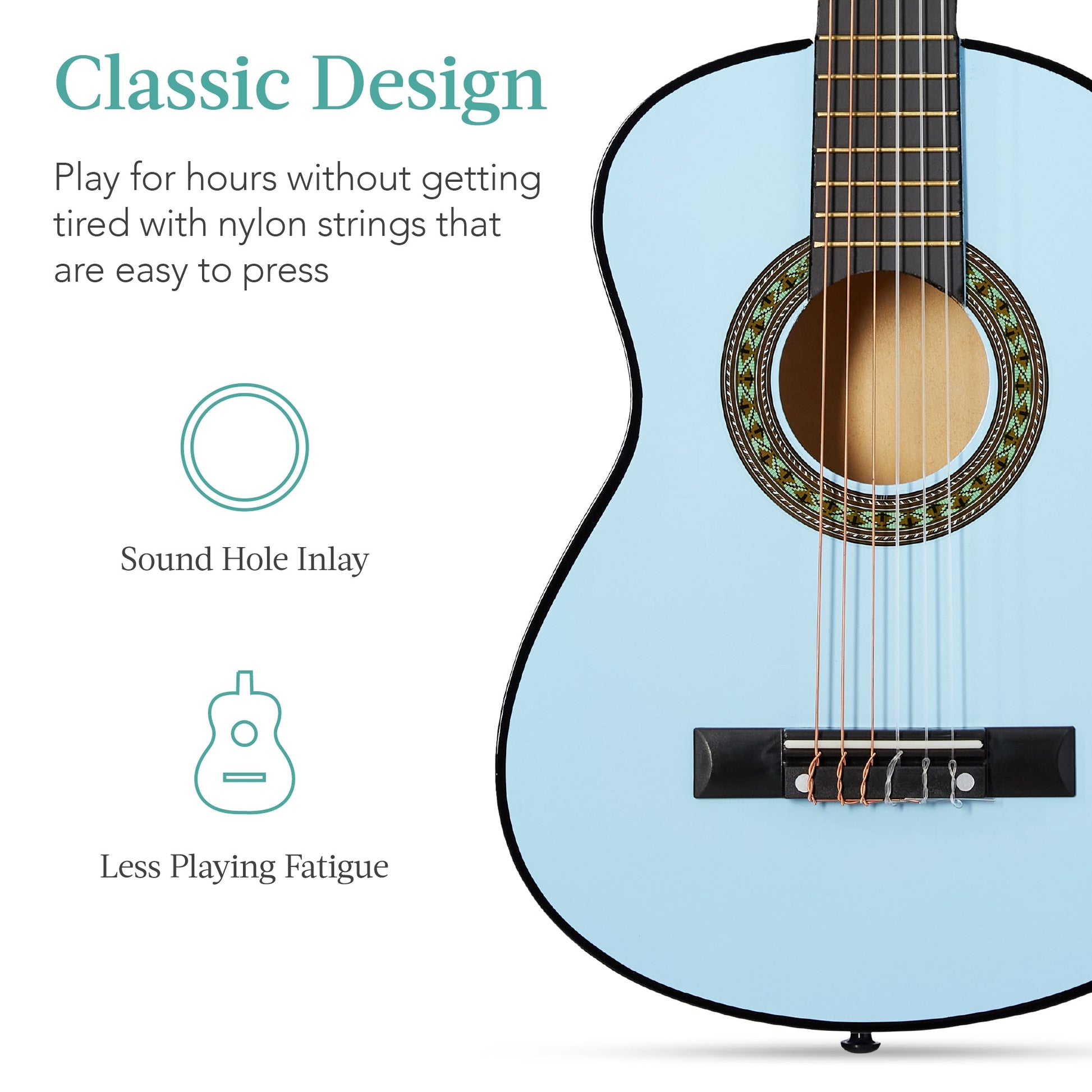Kids Acoustic Guitar Beginner Starter Kit w/ Carrying Case - 30in