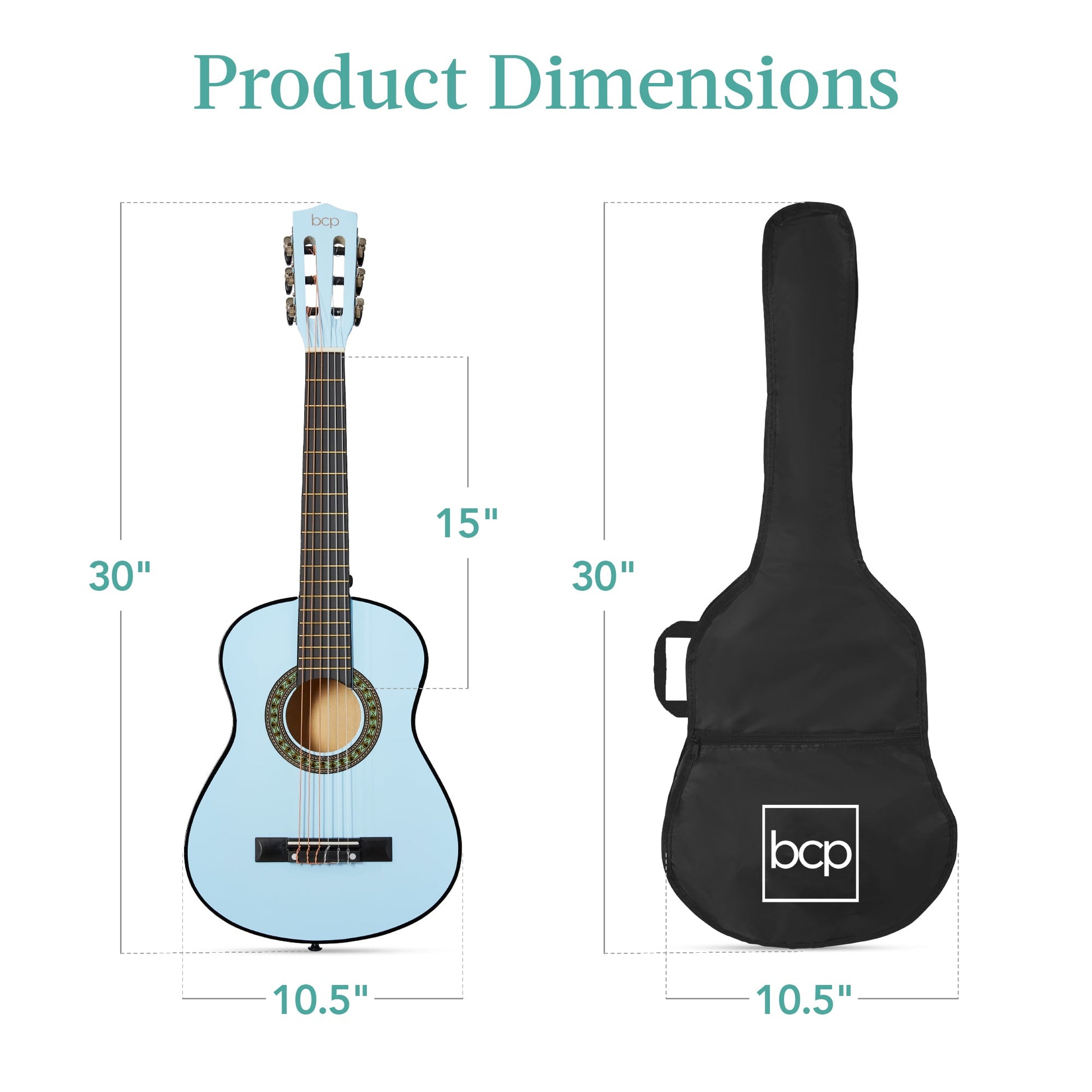 Kids Acoustic Guitar Beginner Starter Kit w/ Carrying Case - 30in