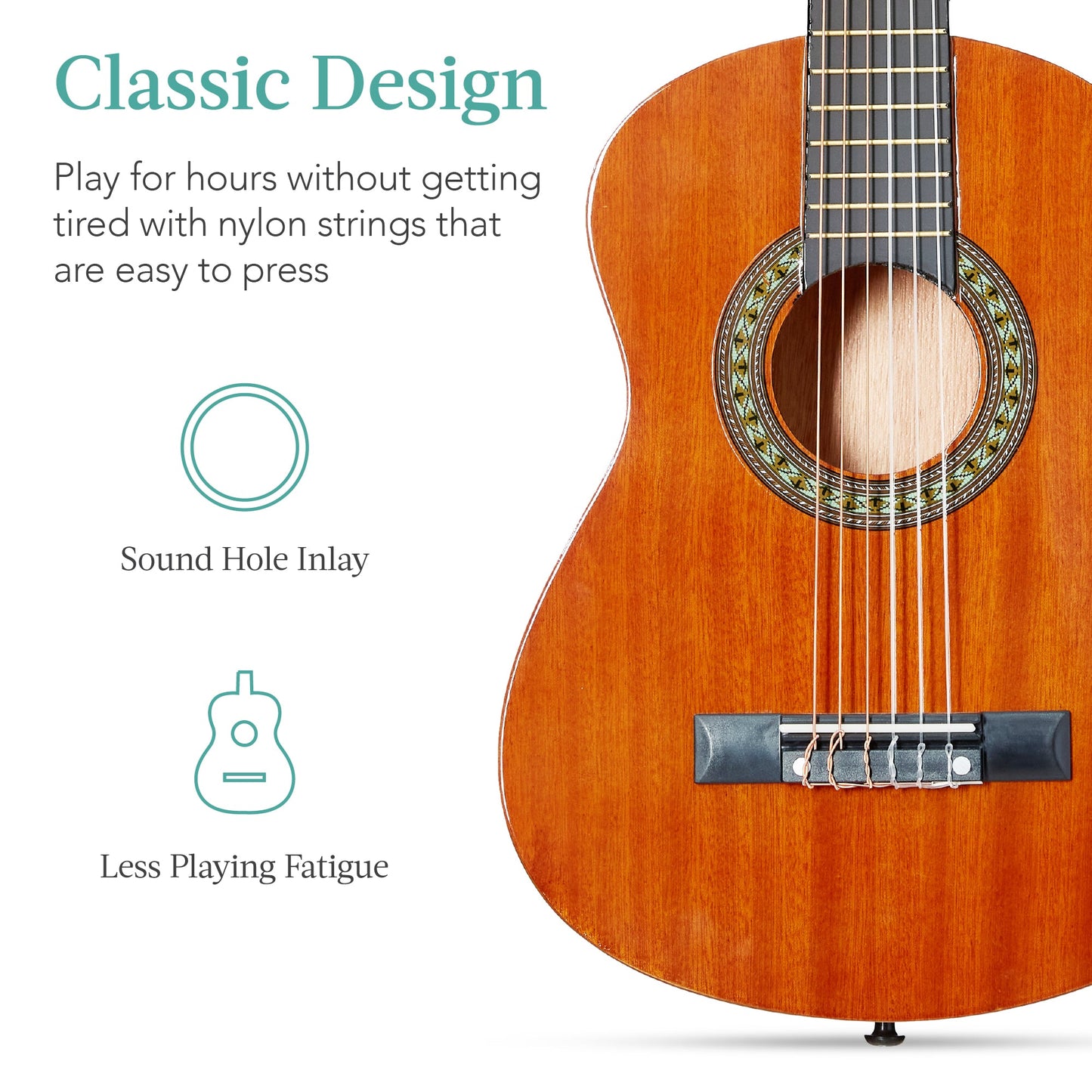 Kids Acoustic Guitar Beginner Starter Kit w/ Carrying Case - 30in