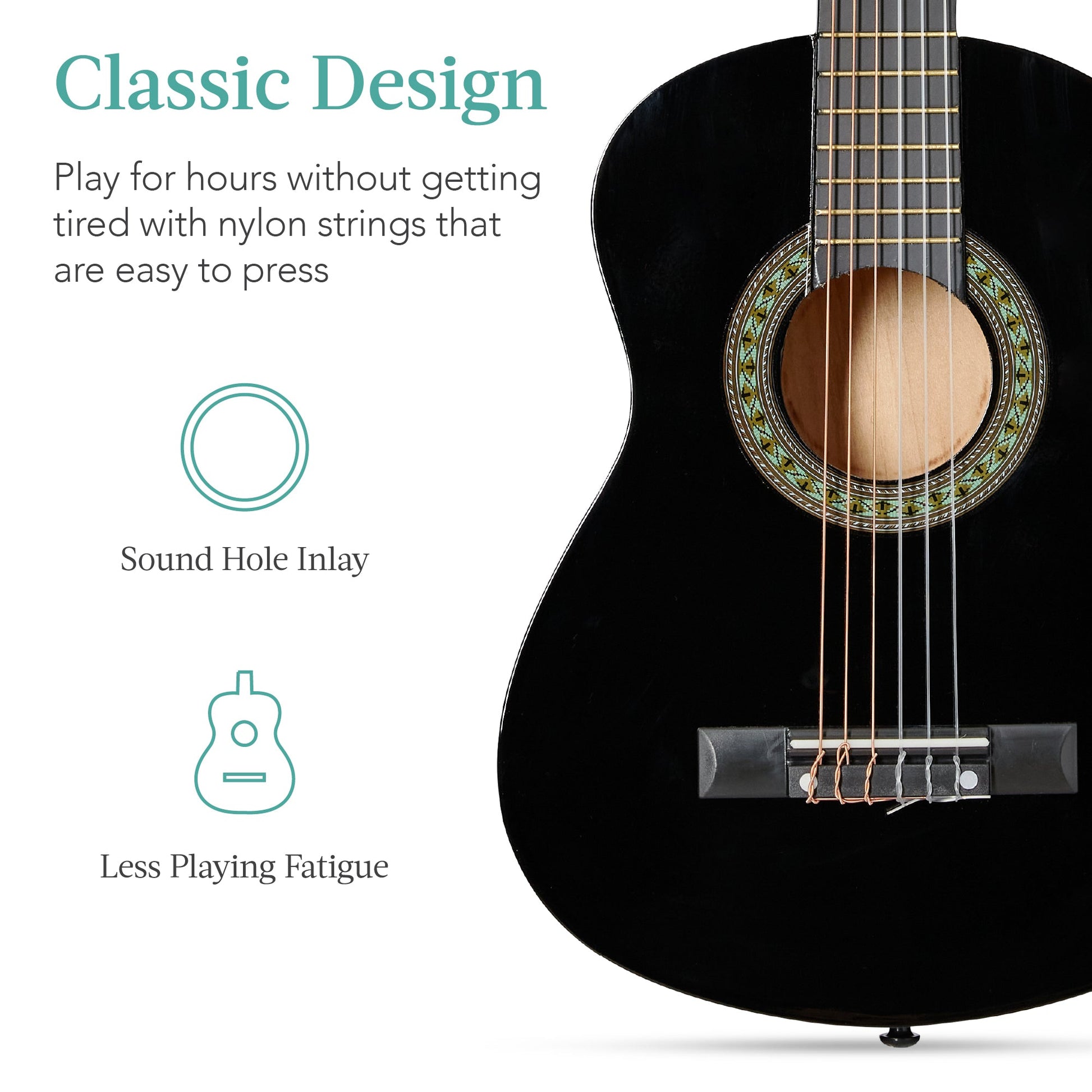 Kids Acoustic Guitar Beginner Starter Kit w/ Carrying Case - 30in