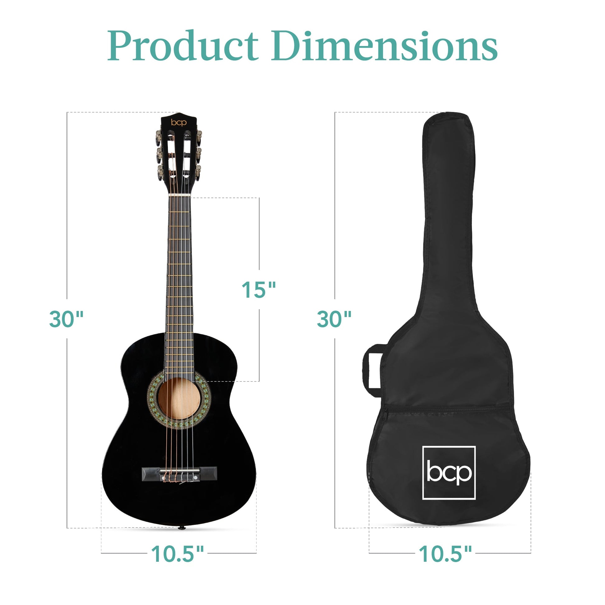 Kids Acoustic Guitar Beginner Starter Kit w/ Carrying Case - 30in