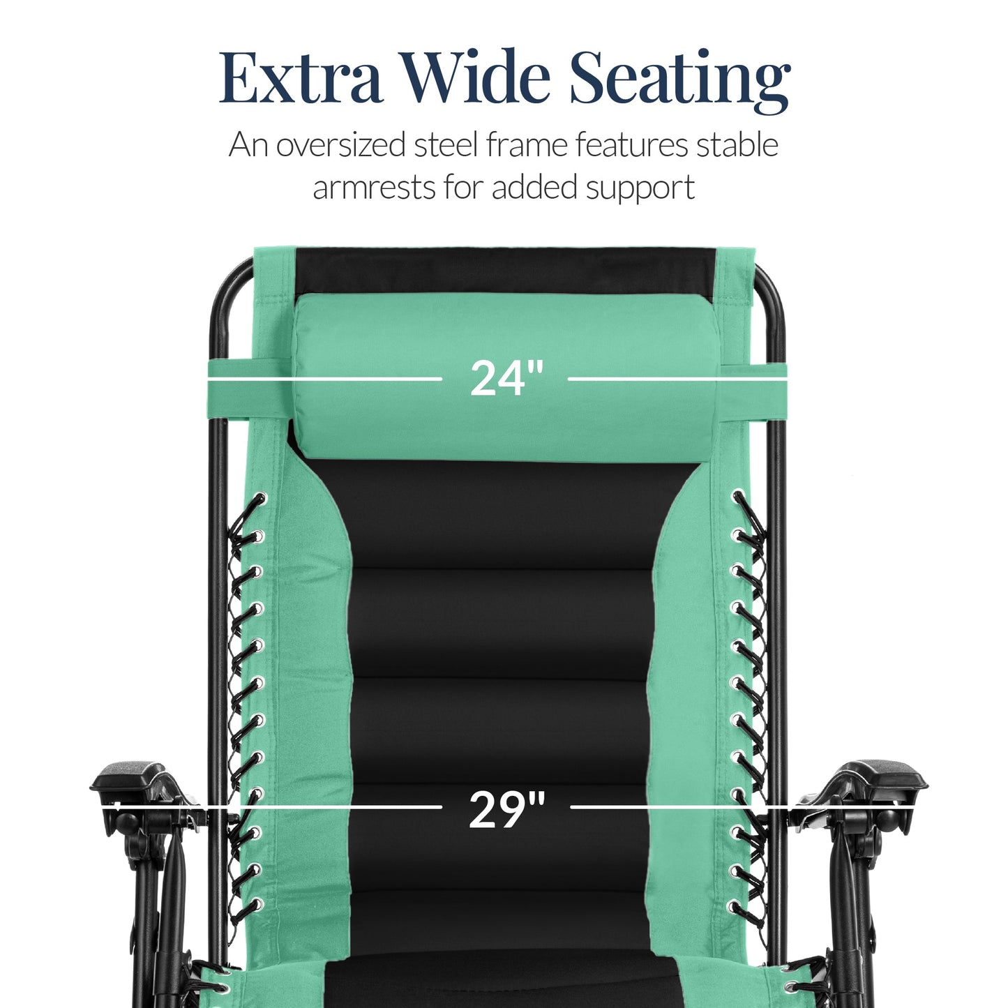 Oversized Padded Zero Gravity Chair, Folding Recliner w/ Headrest, Side Tray