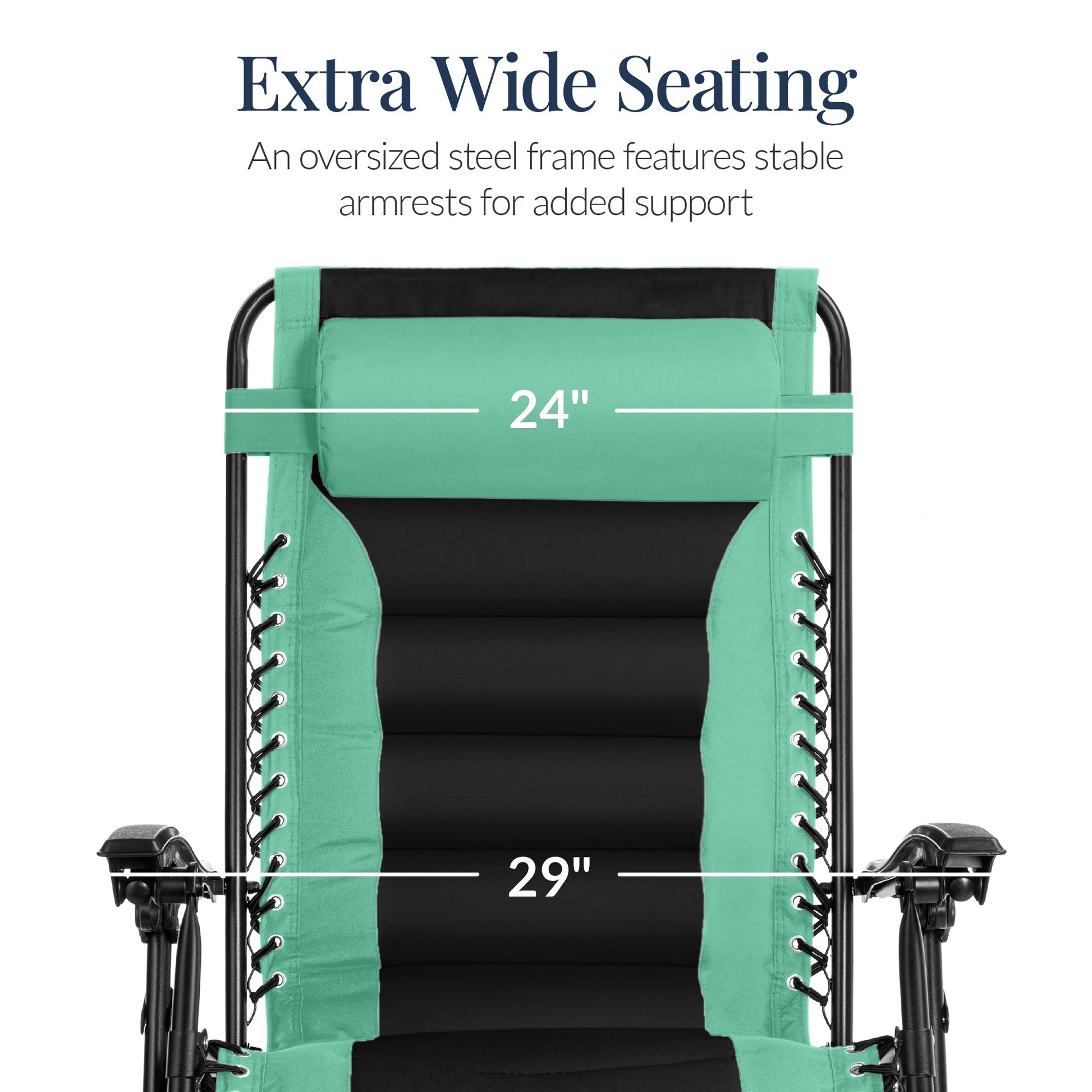 Oversized Padded Zero Gravity Chair, Folding Recliner w/ Headrest, Side Tray