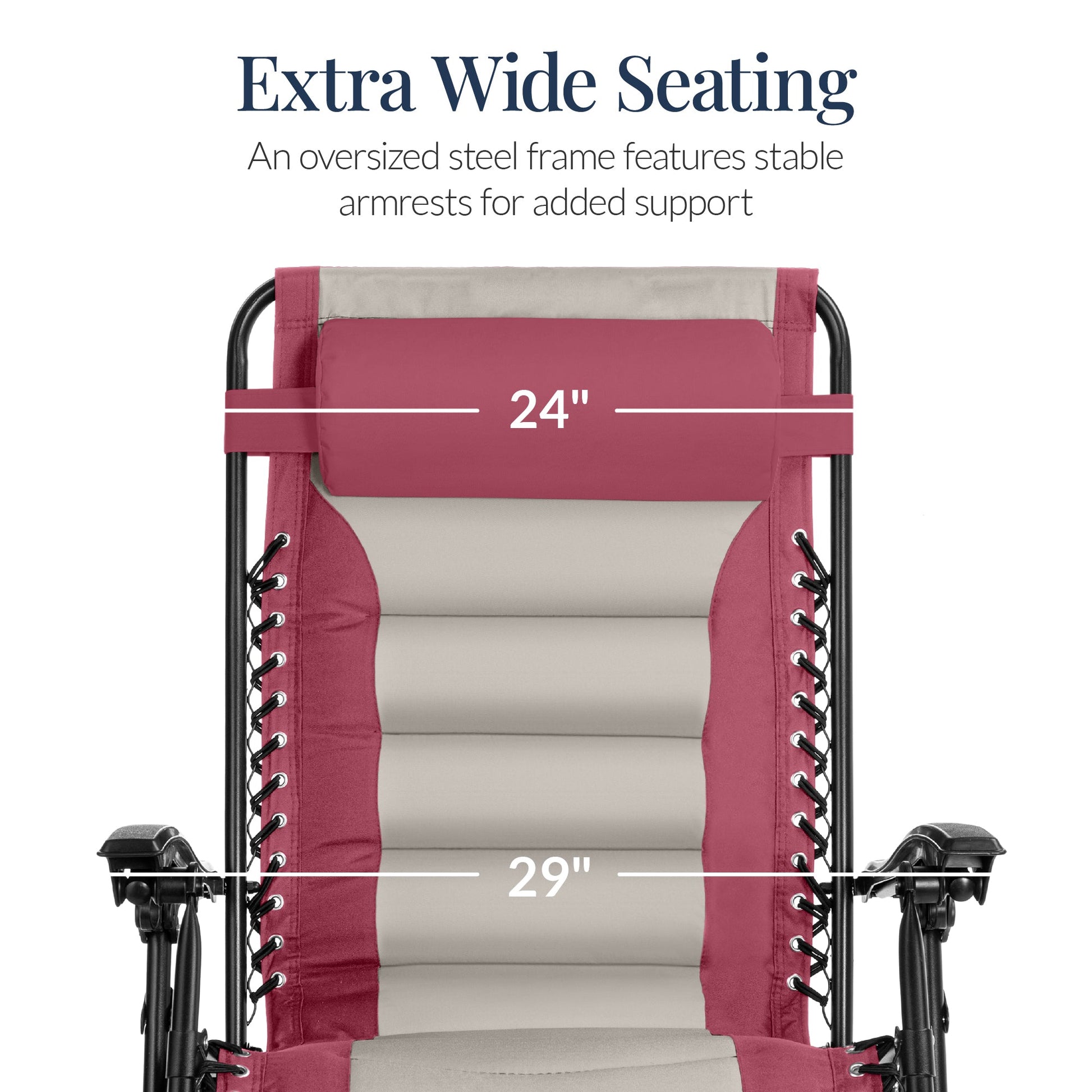 Oversized Padded Zero Gravity Chair, Folding Recliner w/ Headrest, Side Tray