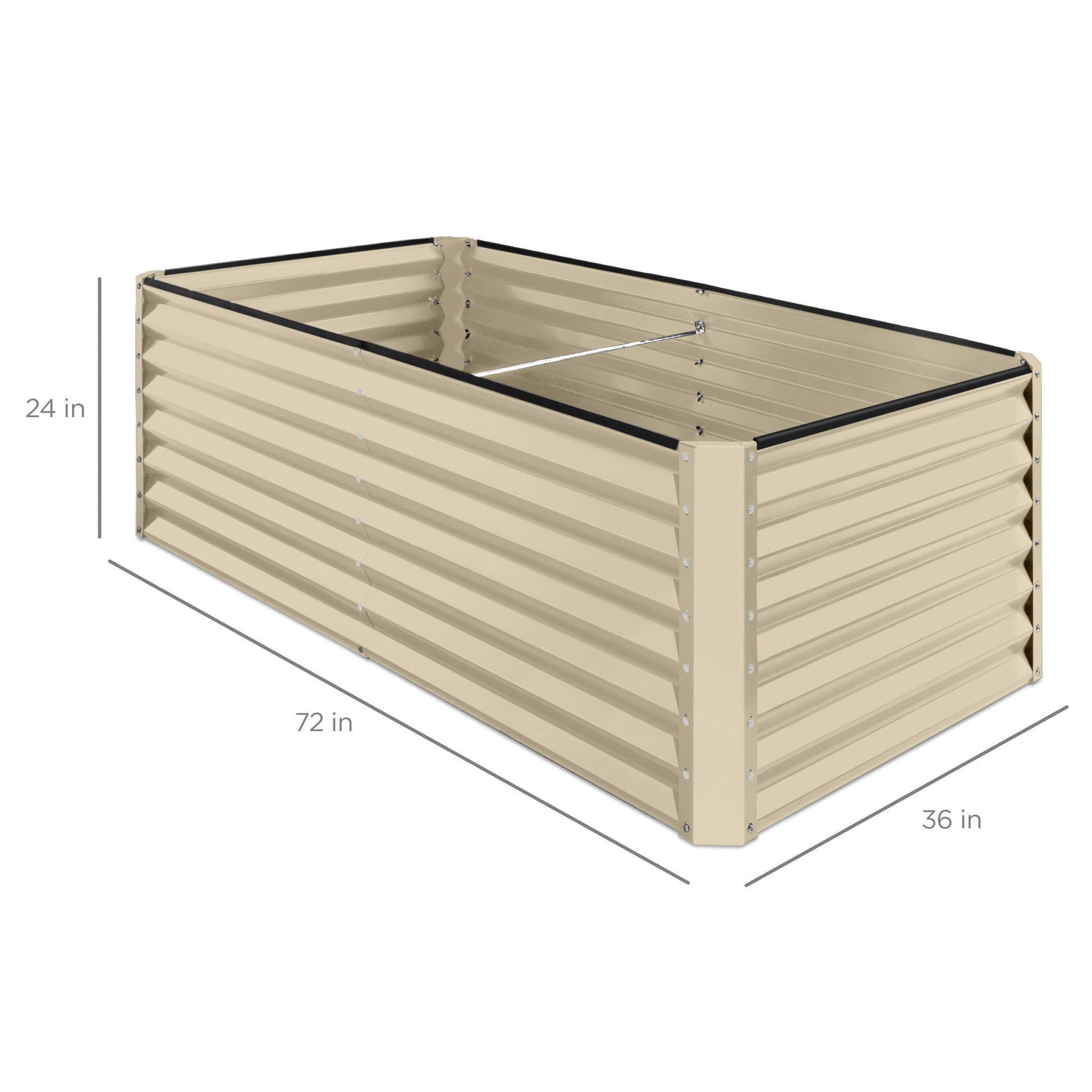 Outdoor Metal Raised Garden Bed for Vegetables, Flowers, Herbs - 6x3x2ft