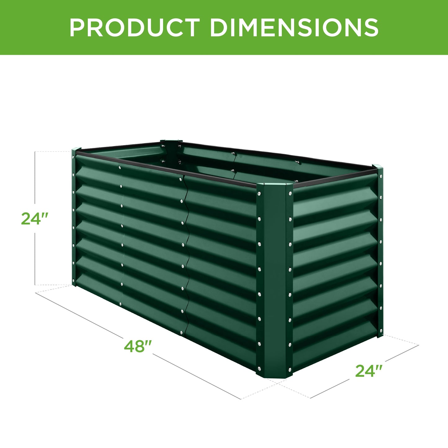 4x2x2FT Outdoor Steel Garden Bed for Vegetables, Flowers & Herbs