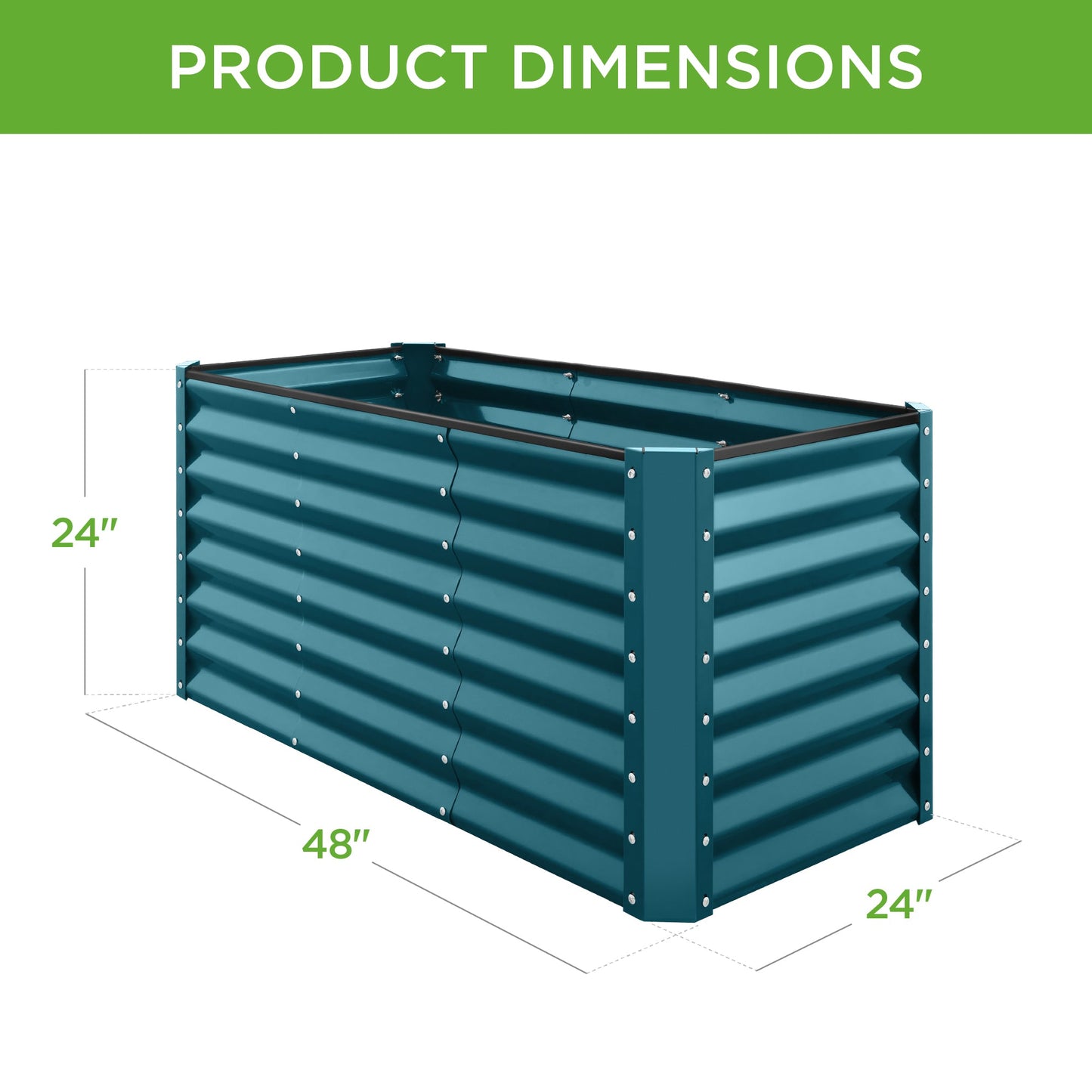 4x2x2FT Outdoor Steel Garden Bed for Vegetables, Flowers & Herbs