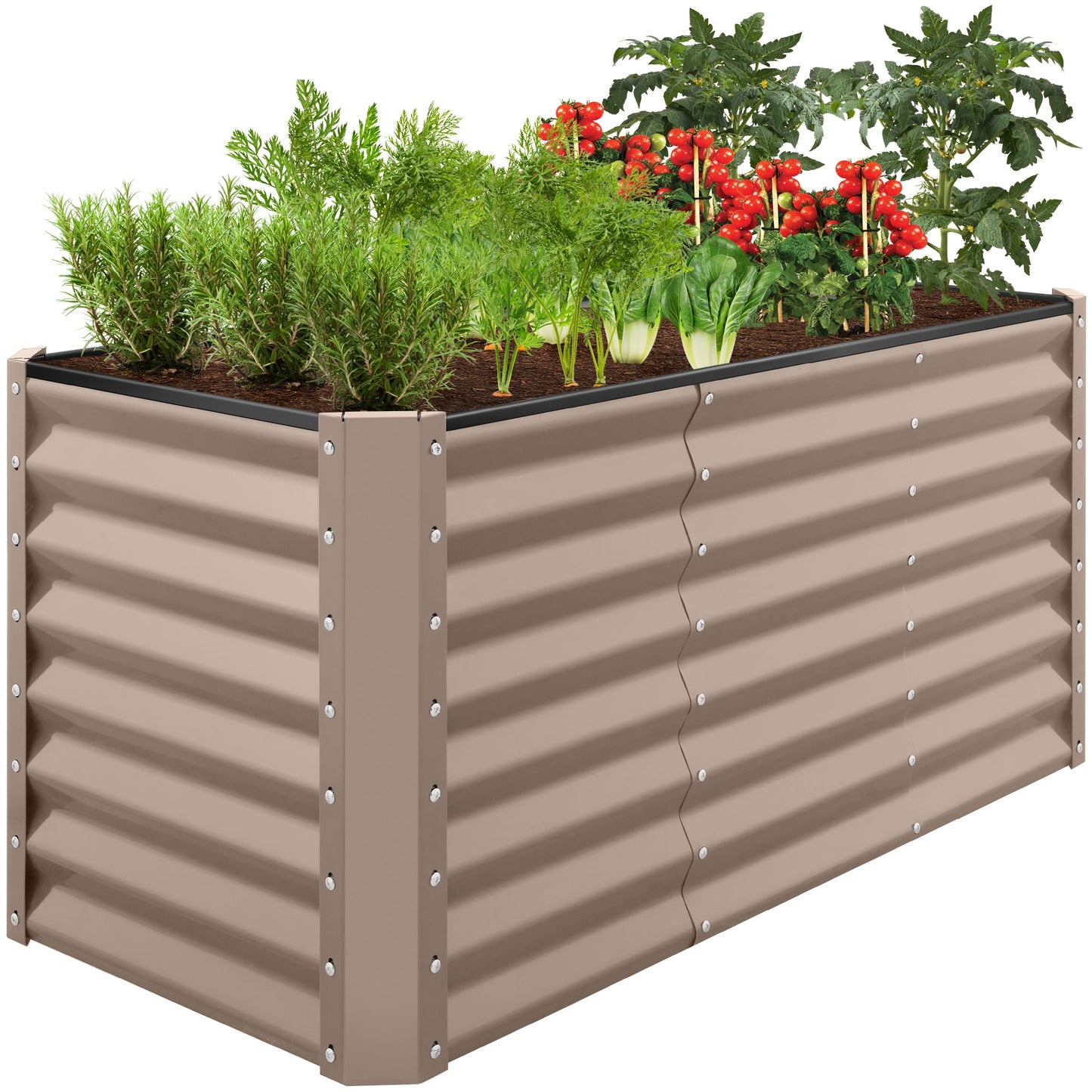 4x2x2FT Outdoor Steel Garden Bed for Vegetables, Flowers & Herbs
