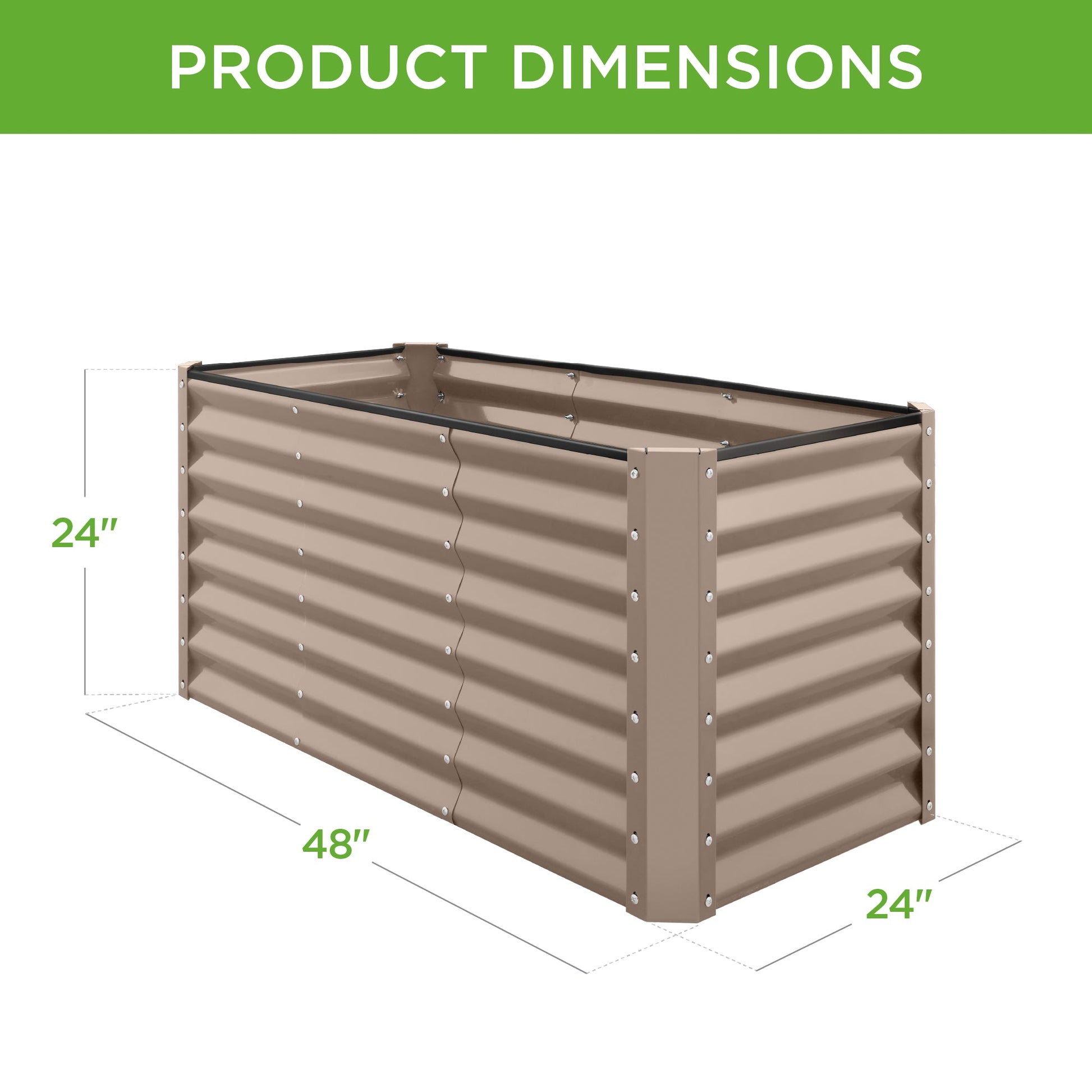 4x2x2FT Outdoor Steel Garden Bed for Vegetables, Flowers & Herbs