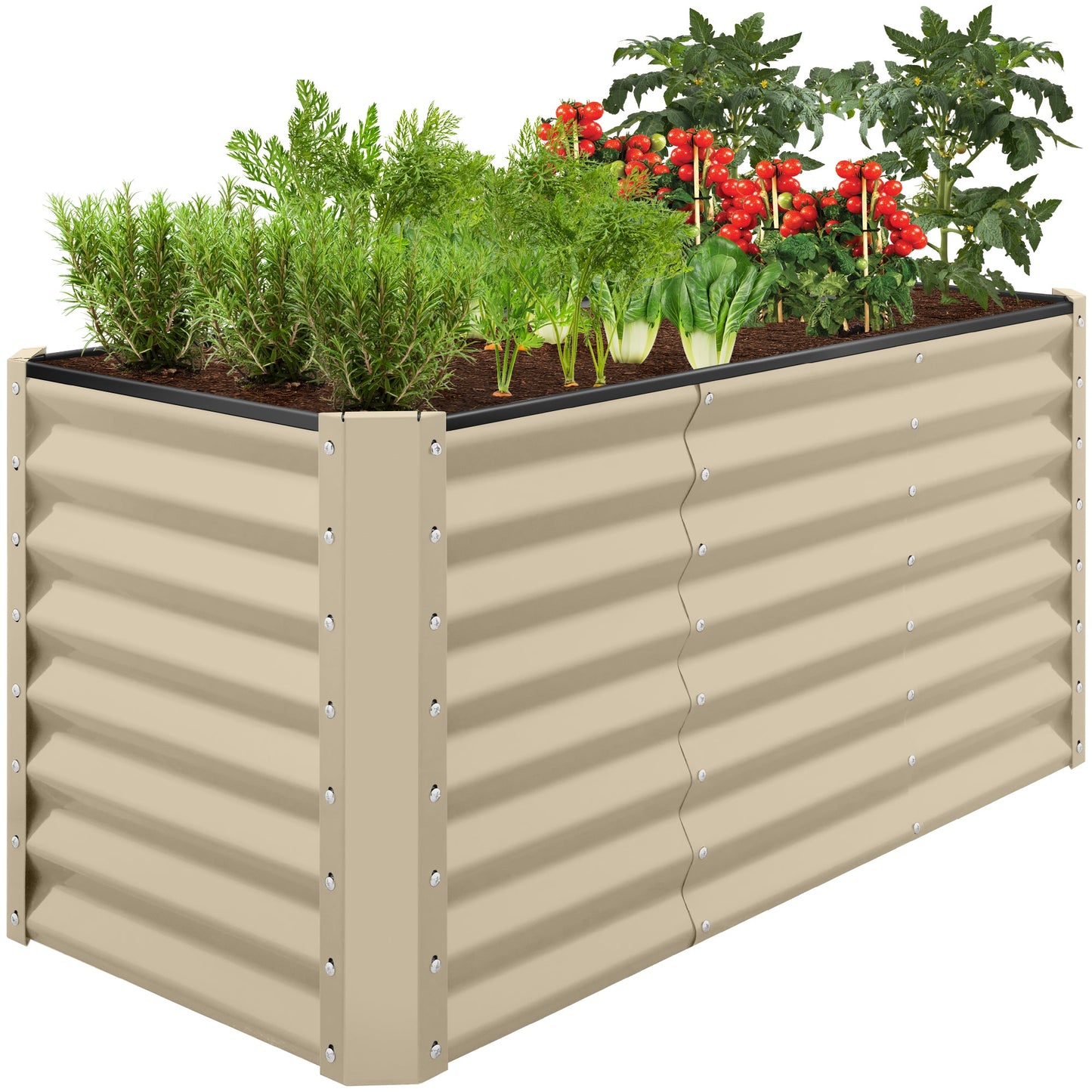 4x2x2FT Outdoor Steel Garden Bed for Vegetables, Flowers & Herbs