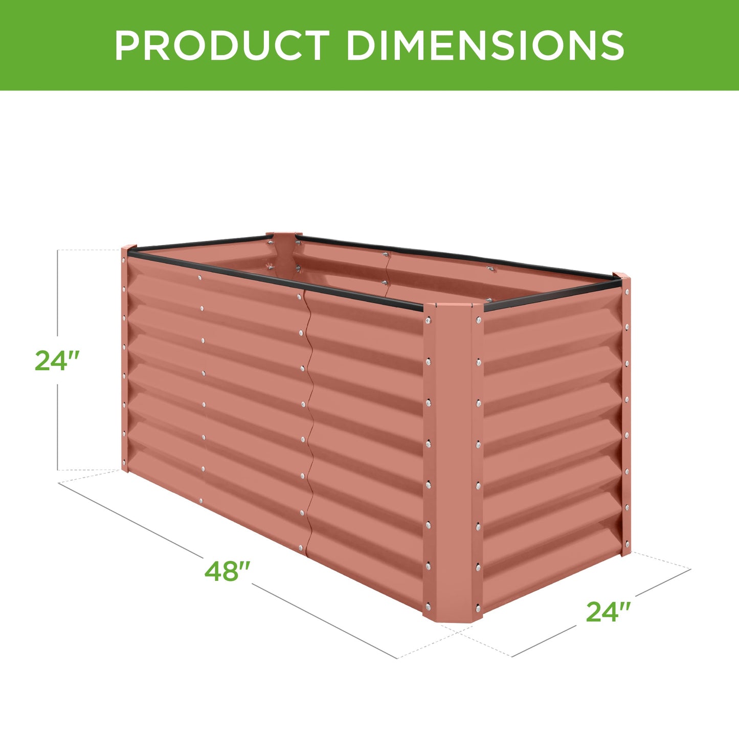4x2x2FT Outdoor Steel Garden Bed for Vegetables, Flowers & Herbs