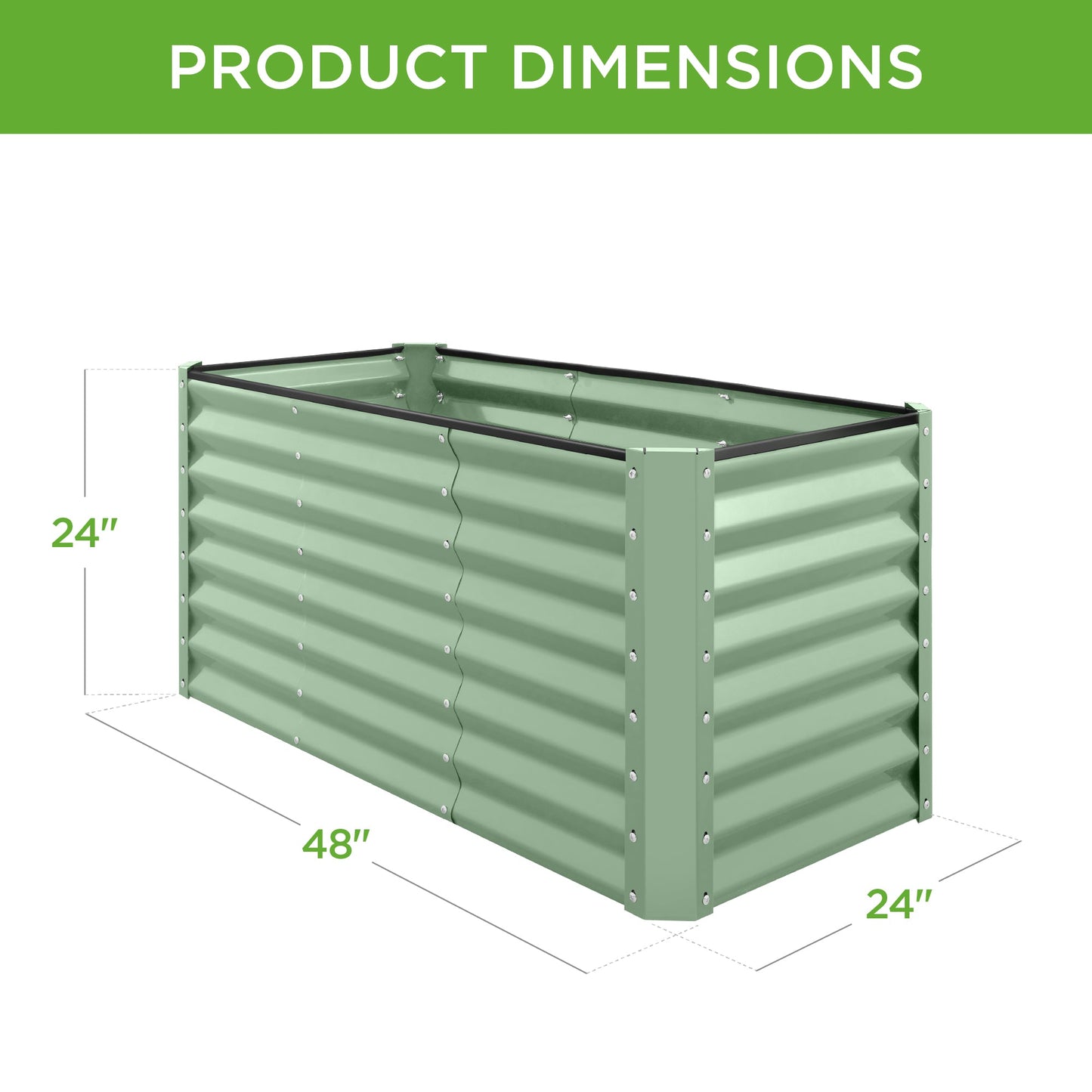 4x2x2FT Outdoor Steel Garden Bed for Vegetables, Flowers & Herbs