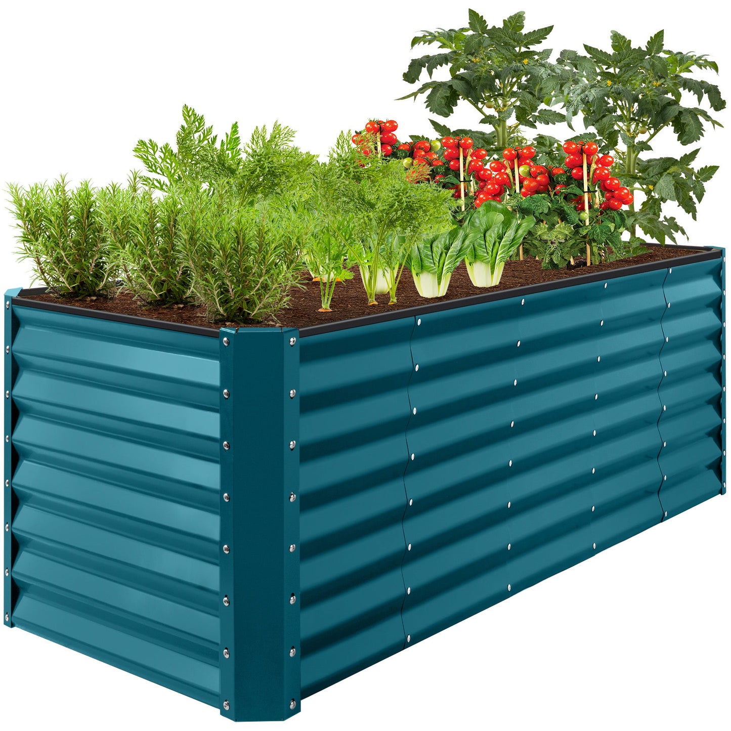 8x2x2FT Steel Planting Box for Backyard Flowers, Herbs, & Vegetables