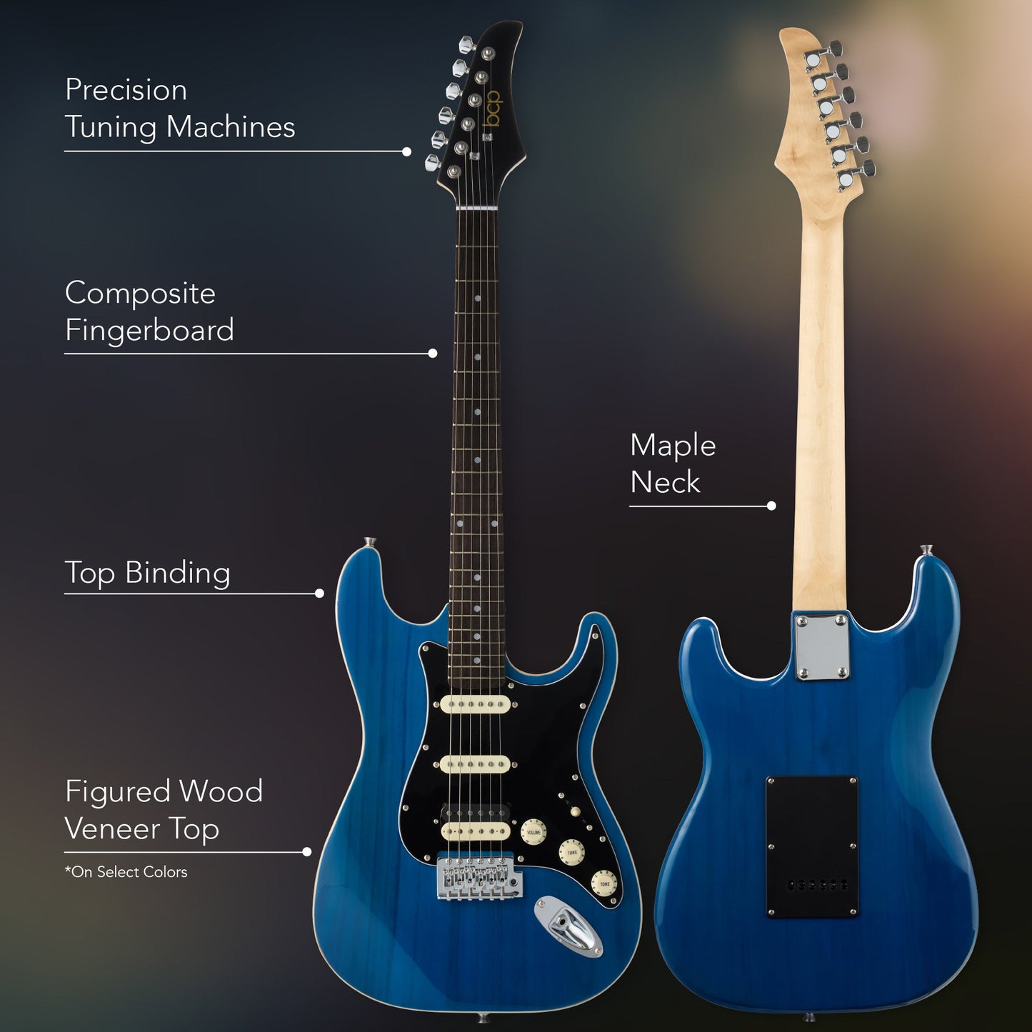 Beginner Electric Guitar Kit w/ Headphone Amp, Padded Gig Bag, Headphones