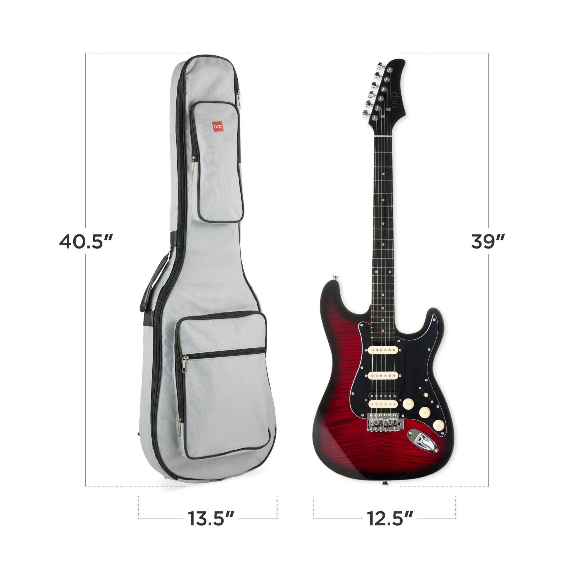 Beginner Electric Guitar Kit w/ Headphone Amp, Padded Gig Bag, Headphones