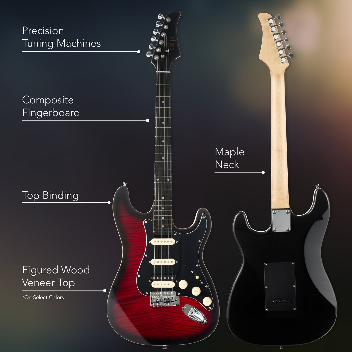 Beginner Electric Guitar Kit w/ Headphone Amp, Padded Gig Bag, Headphones