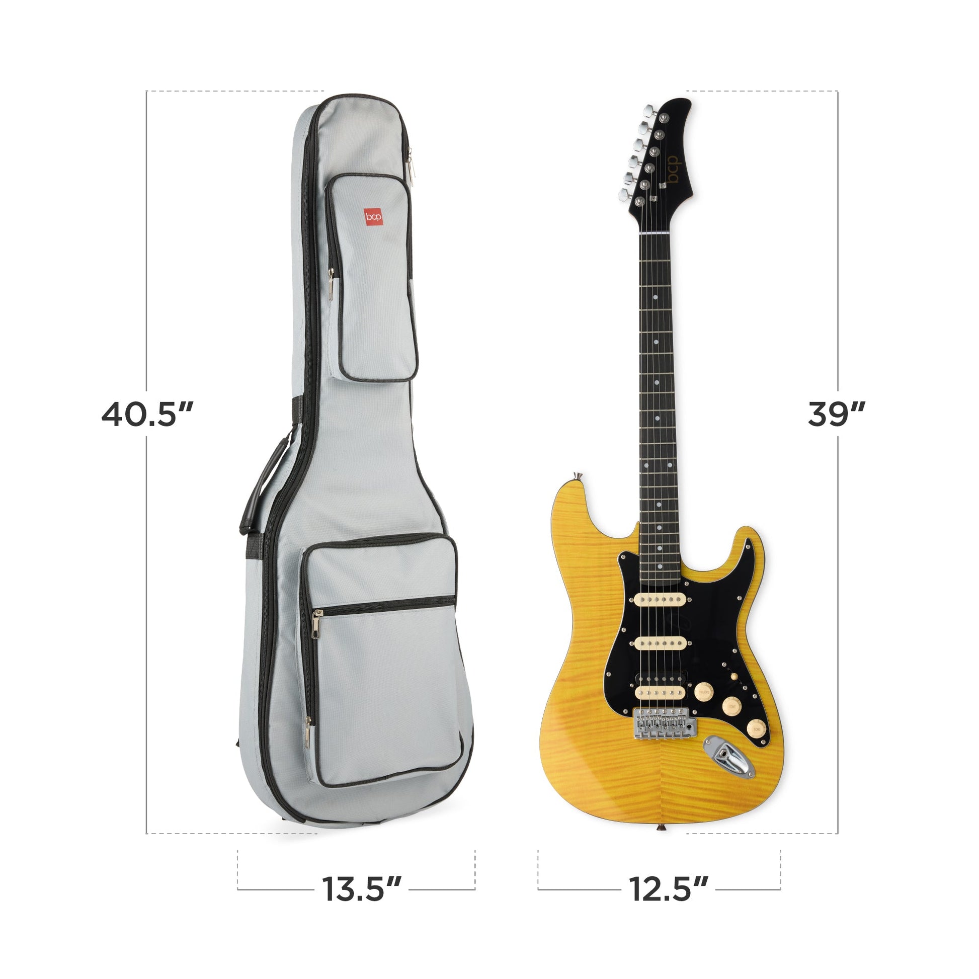 Beginner Electric Guitar Kit w/ Headphone Amp, Padded Gig Bag, Headphones