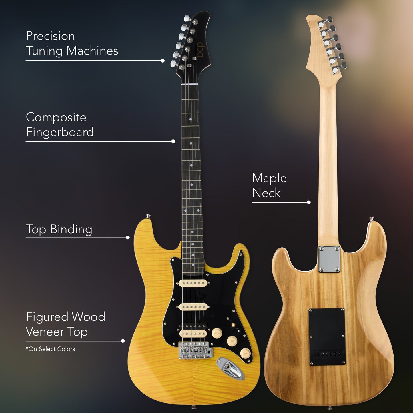 Beginner Electric Guitar Kit w/ Headphone Amp, Padded Gig Bag, Headphones