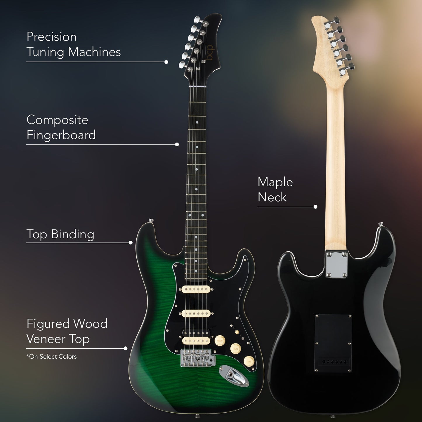 Beginner Electric Guitar Kit w/ Headphone Amp, Padded Gig Bag, Headphones