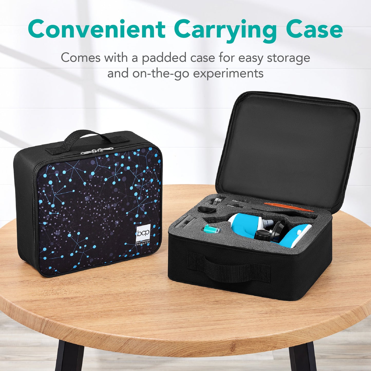 30-Piece STEM Kids Microscope Science Kit w/ 100x, 600x, 1200x Zoom, Case