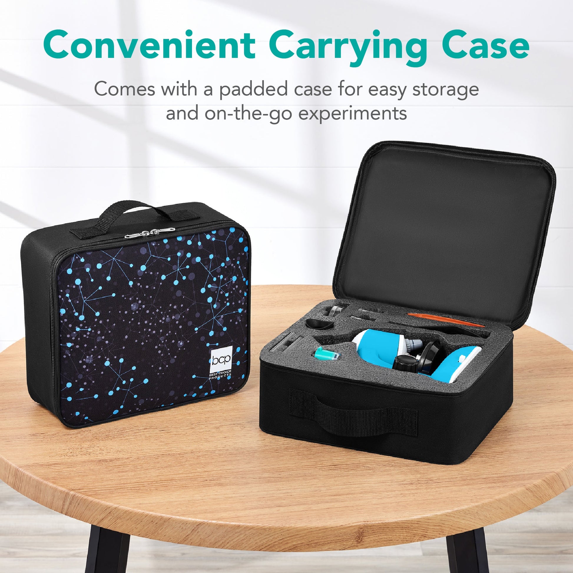 30-Piece STEM Kids Microscope Science Kit w/ 100x, 600x, 1200x Zoom, Case