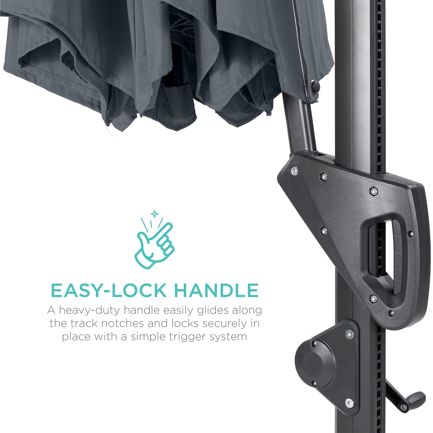 360-Degree Solar LED Cantilever Offset Patio Umbrella w/ Tilt - 10ft