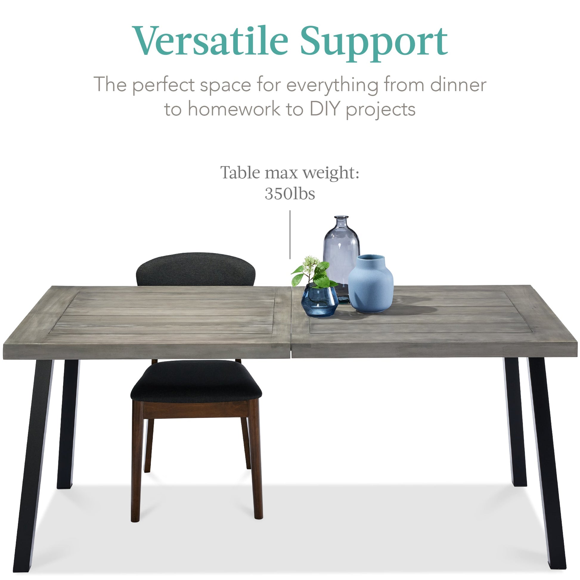 6-Person Indoor Outdoor Acacia Wood Dining Table