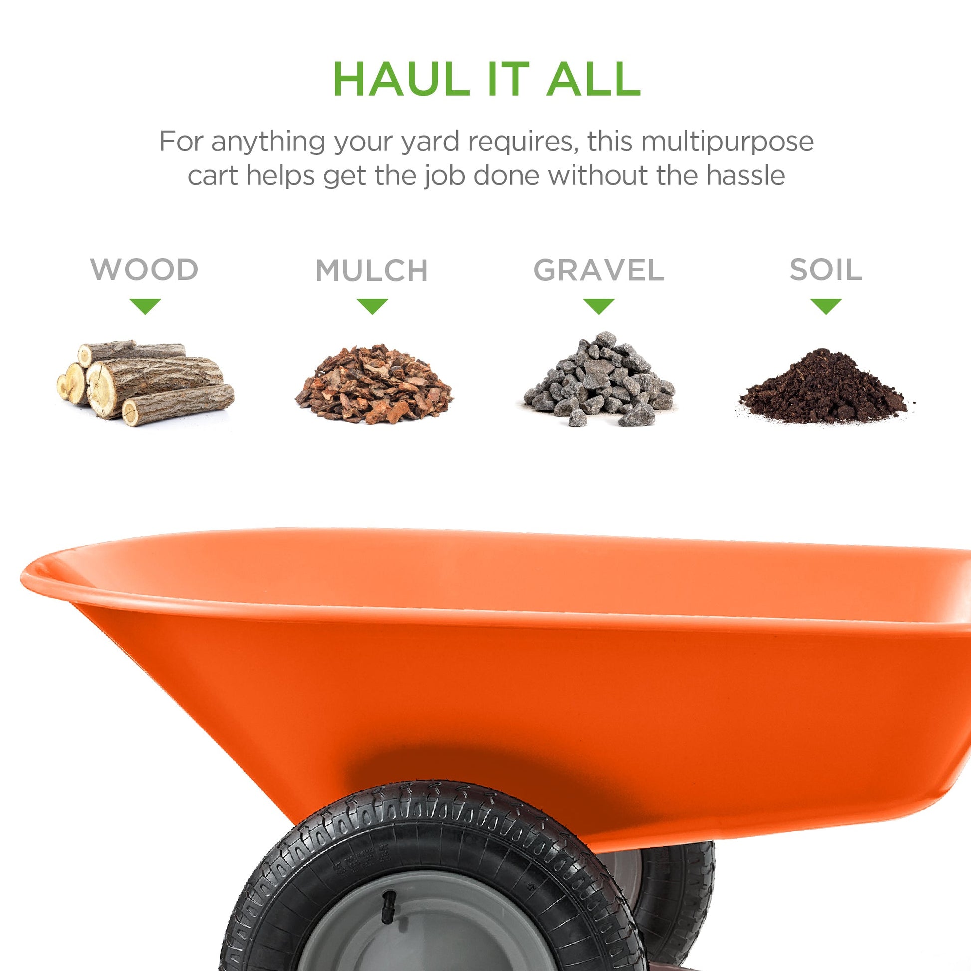Dual-Wheel Wheelbarrow Garden Cart