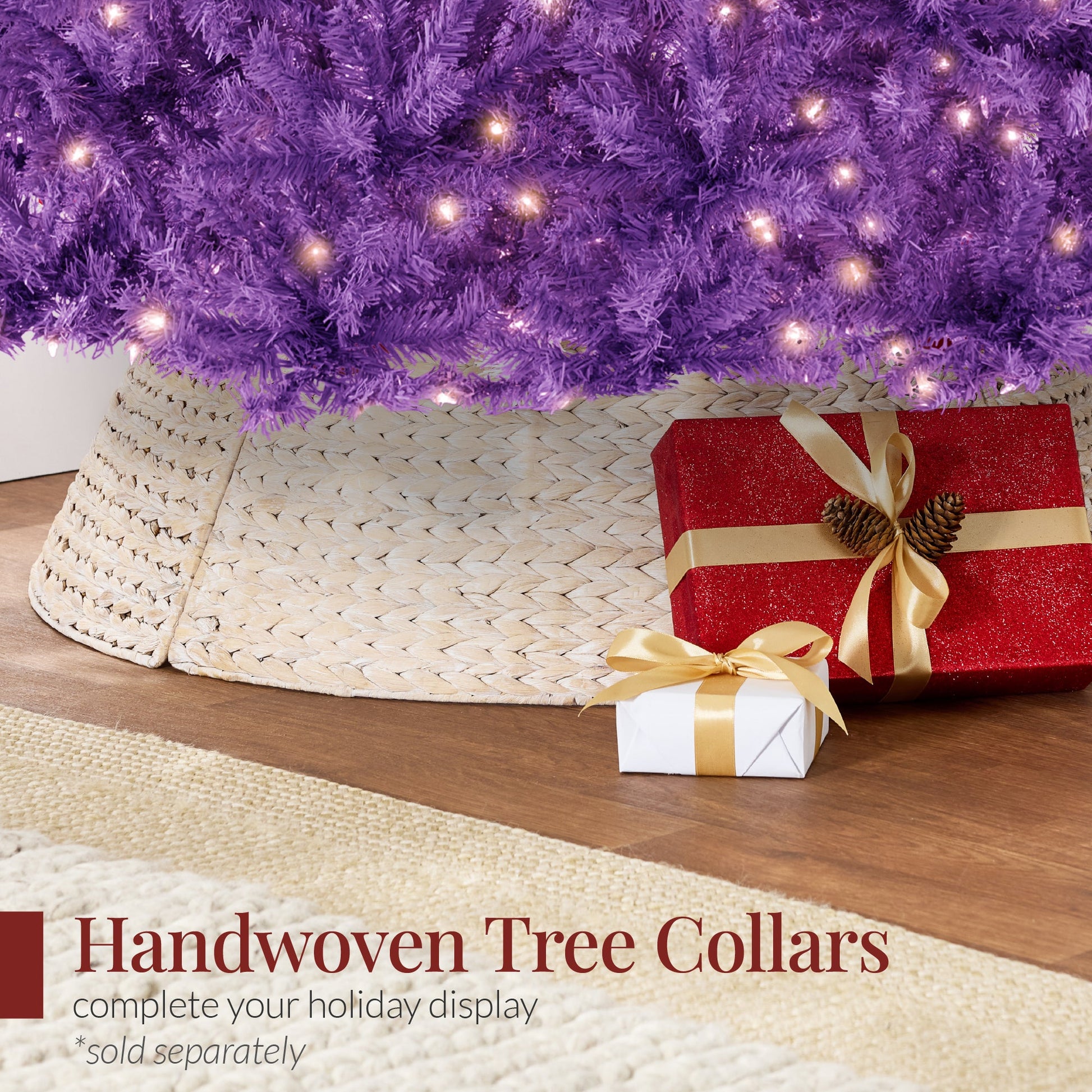 Pre-Lit Artificial Purple Christmas Tree w/ Incandescent Lights