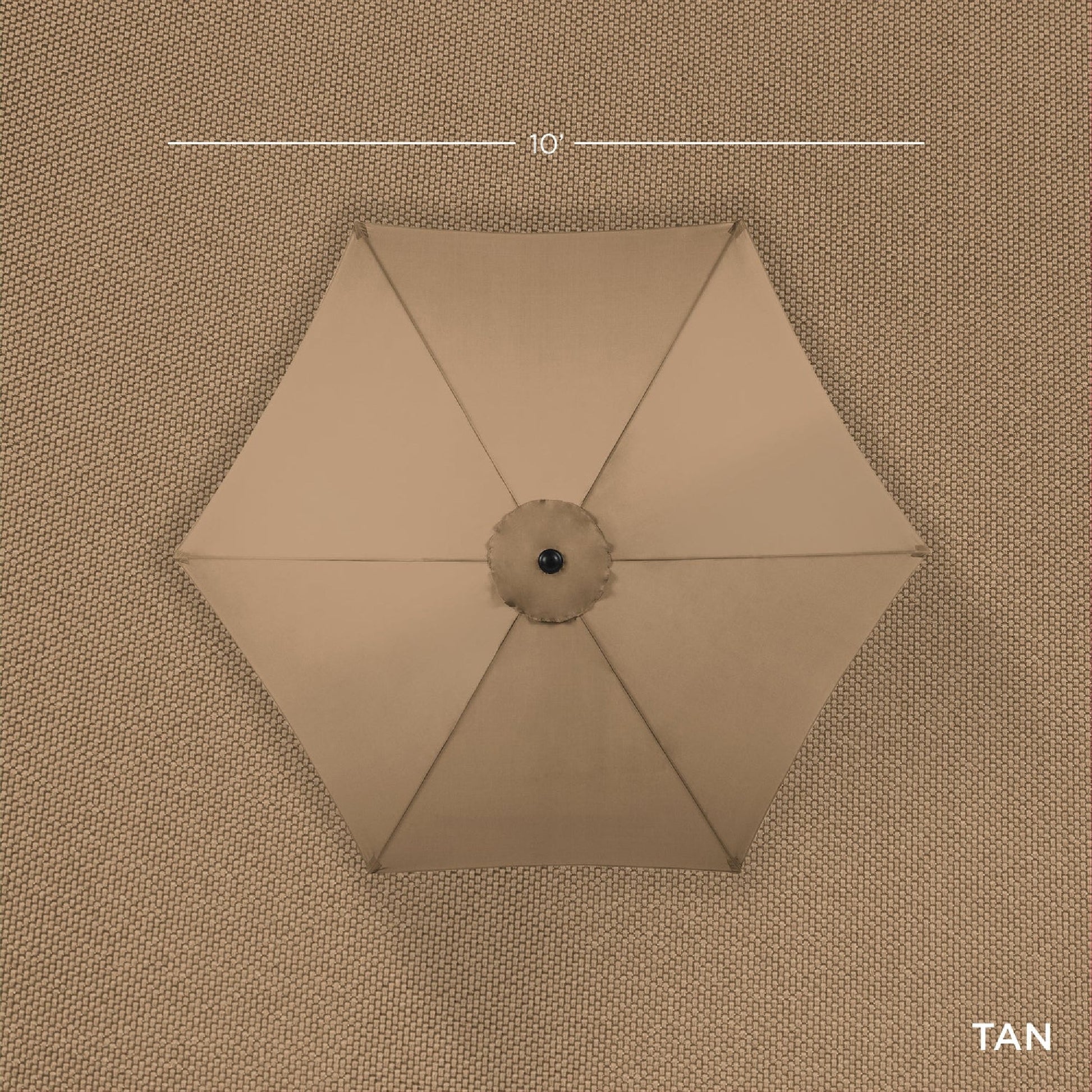 Outdoor Woodgrain Pattern Patio Umbrella Decoration w/ Tilt, Crank - 10ft