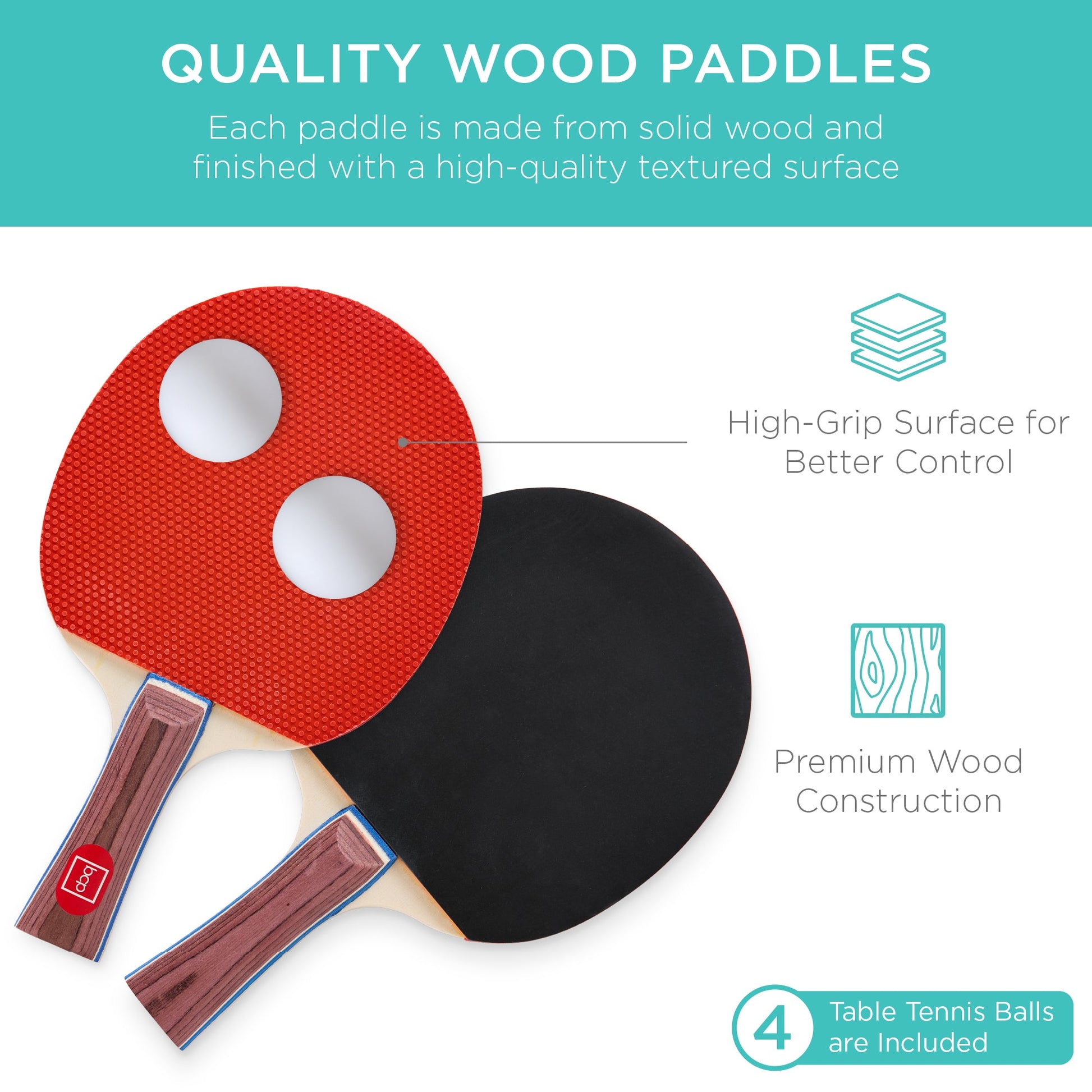 Portable Ping Pong Table Tennis Game Set w/ Paddles, Balls - 6x3ft