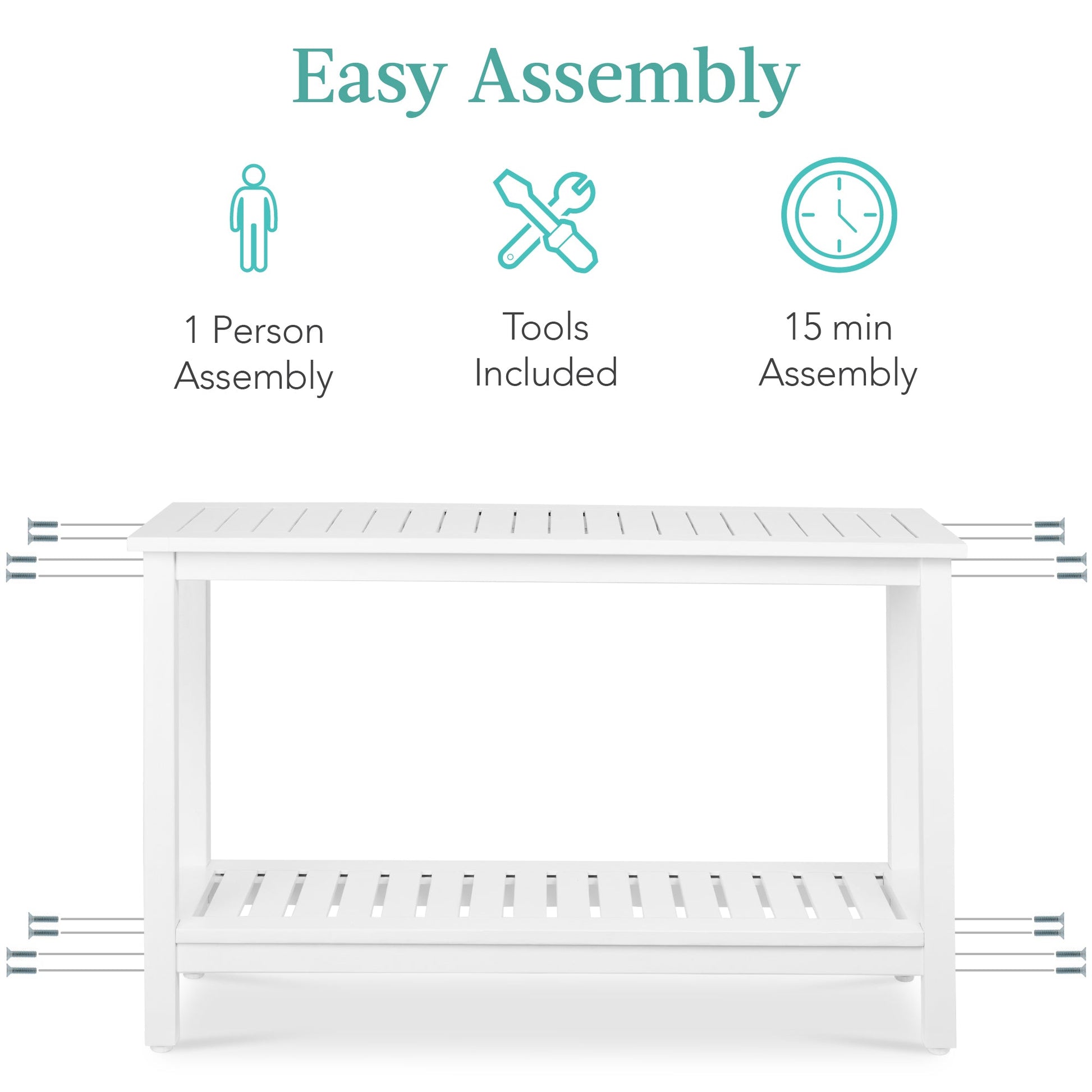 2-Shelf Wooden Console Table Storage Organizer w/ Natural Finish - 48in