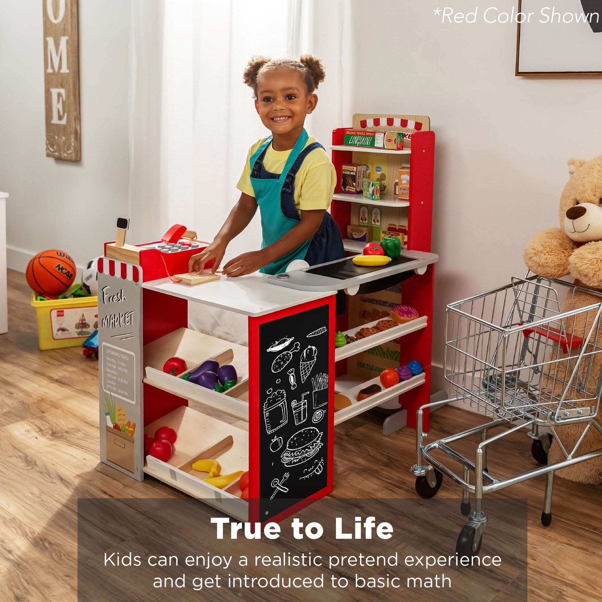 Kids Pretend Play Grocery Store Supermarket Toy Set w/ Accessories