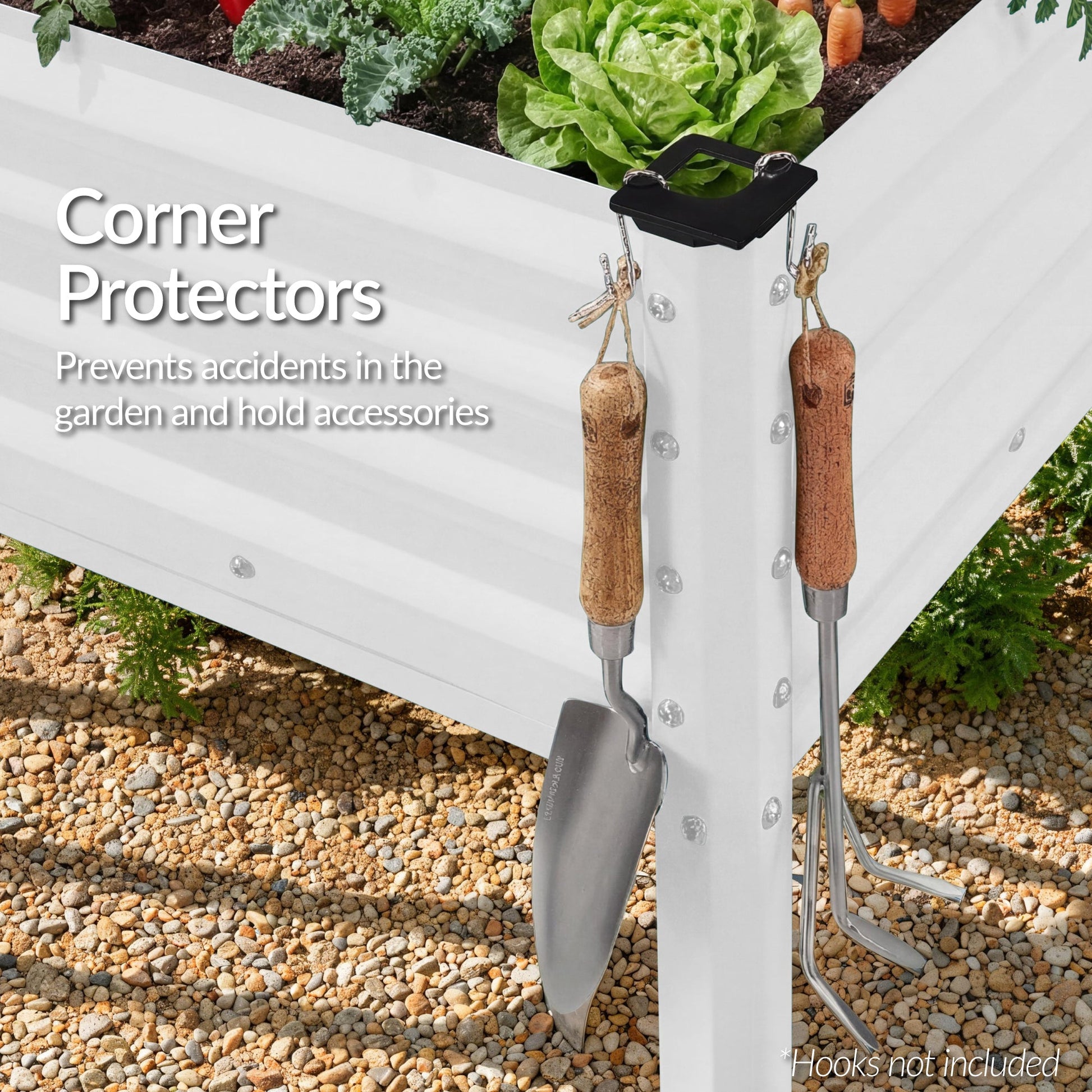 Elevated Galvanized Metal Garden Bed w/ Corner Protectors - 48x24x30in