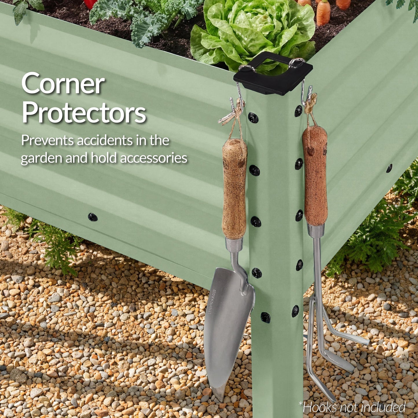 Elevated Galvanized Metal Garden Bed w/ Corner Protectors - 48x24x30in