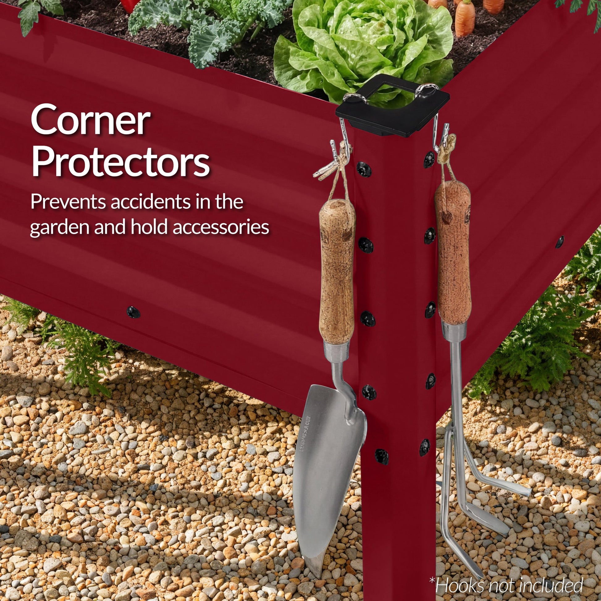 Elevated Galvanized Metal Garden Bed w/ Corner Protectors - 48x24x30in