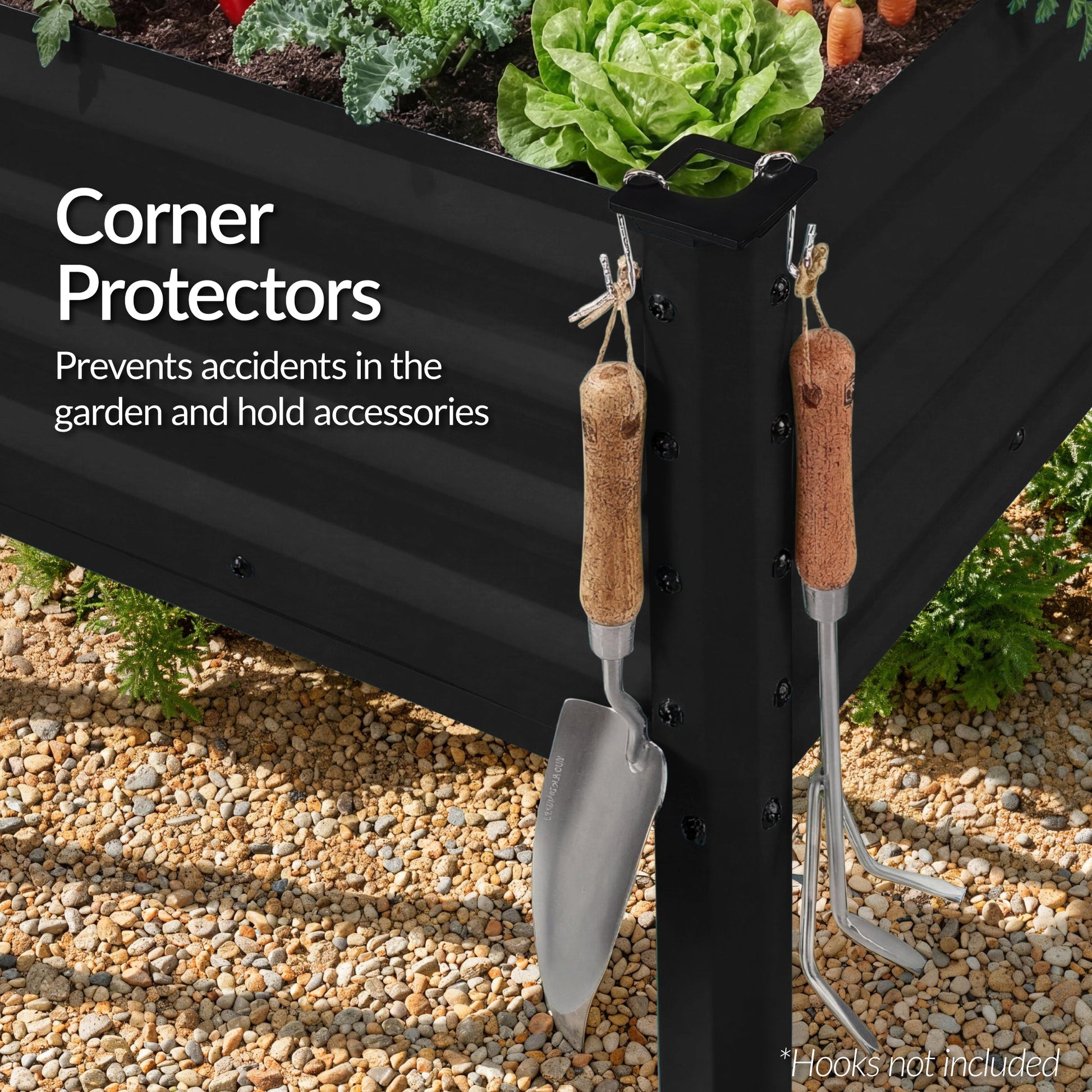 Elevated Galvanized Metal Garden Bed w/ Corner Protectors - 48x24x30in