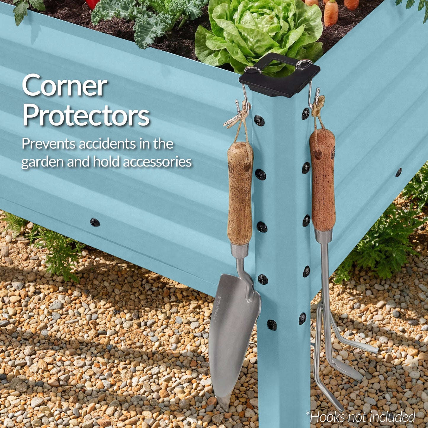 Elevated Galvanized Metal Garden Bed w/ Corner Protectors - 48x24x30in