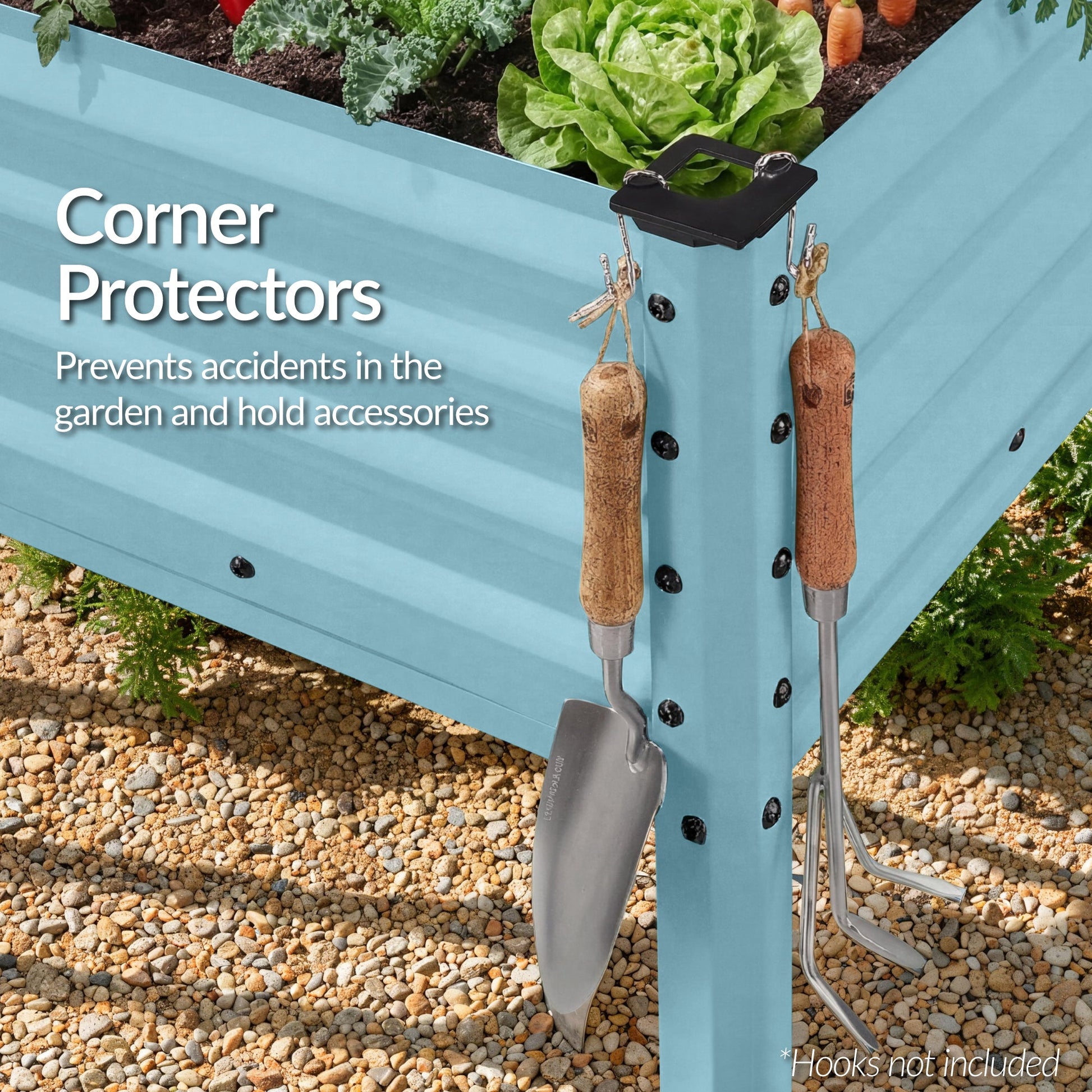 Elevated Galvanized Metal Garden Bed w/ Corner Protectors - 48x24x30in