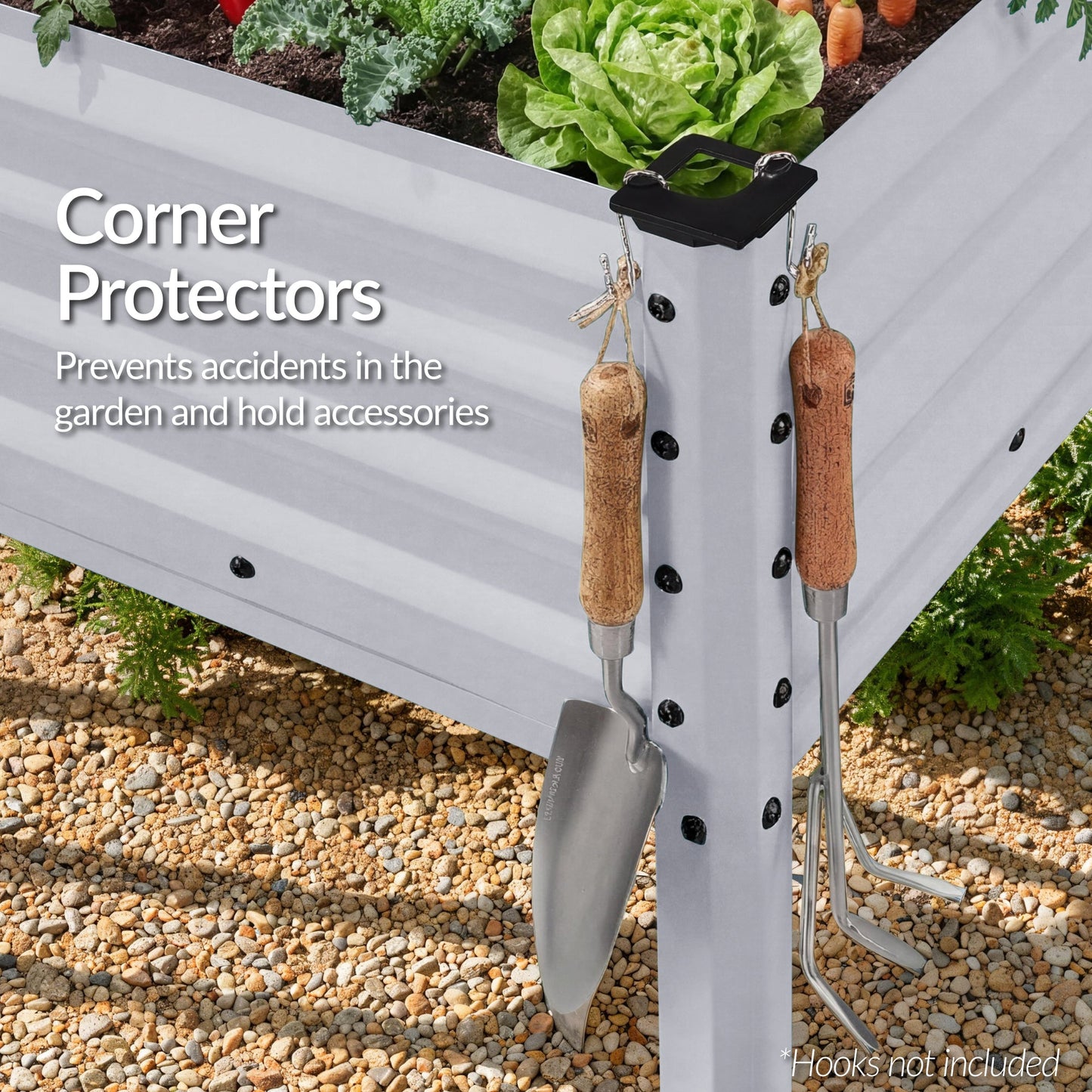 Elevated Galvanized Metal Garden Bed w/ Corner Protectors - 48x24x30in