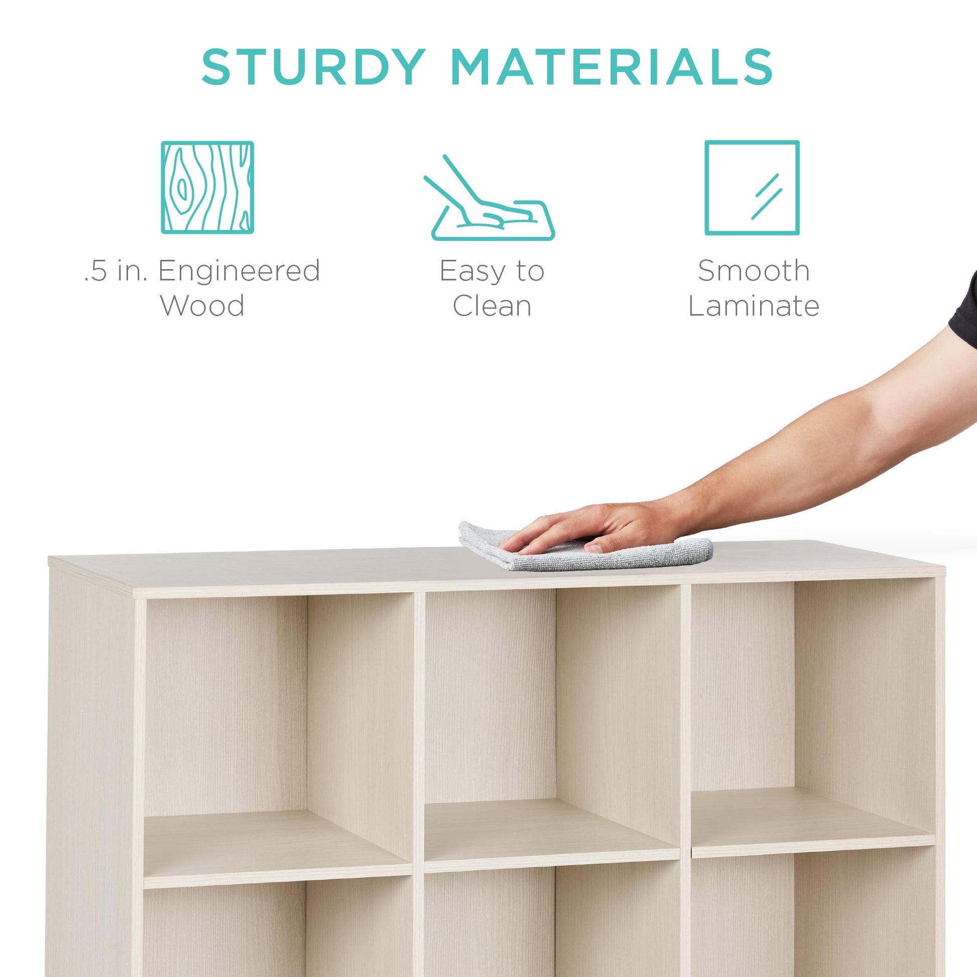 9-Cube Bookshelf, 13.5in Storage Display w/ Removable Panels, Customizable