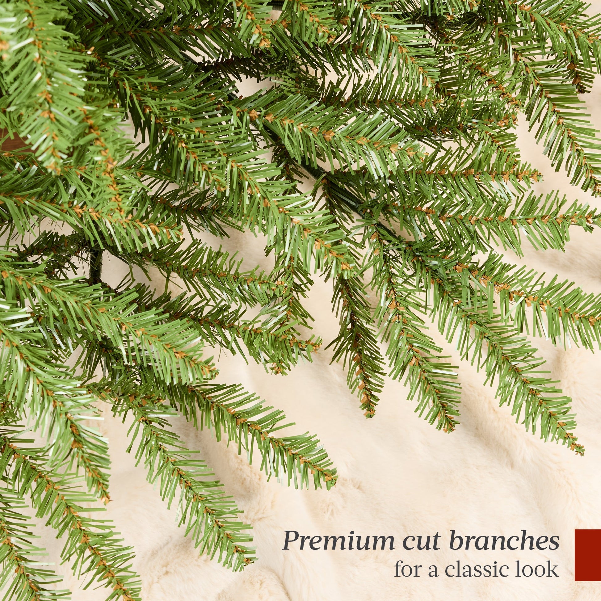 Premium Artificial Nordic Fir Hinged Christmas Tree w/ Foldable Metal Base