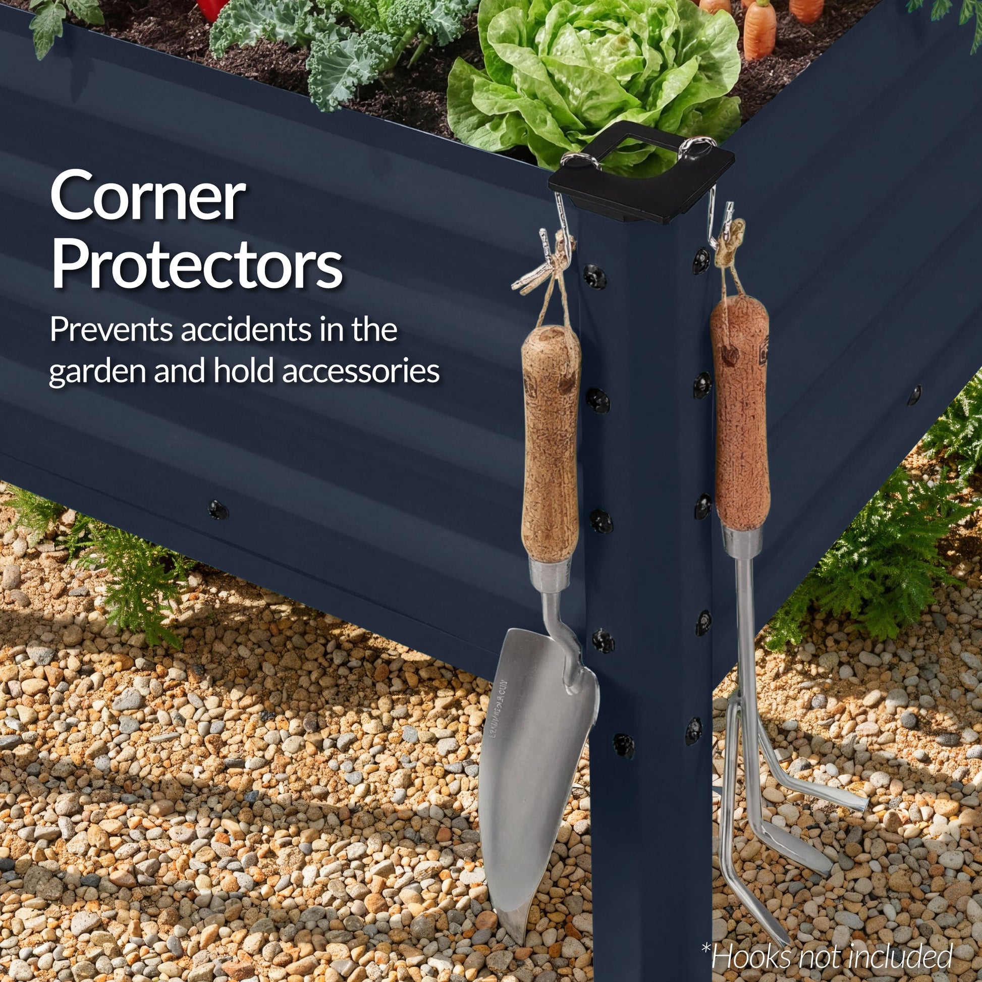 Elevated Galvanized Metal Garden Bed w/ Corner Protectors - 48x24x30in
