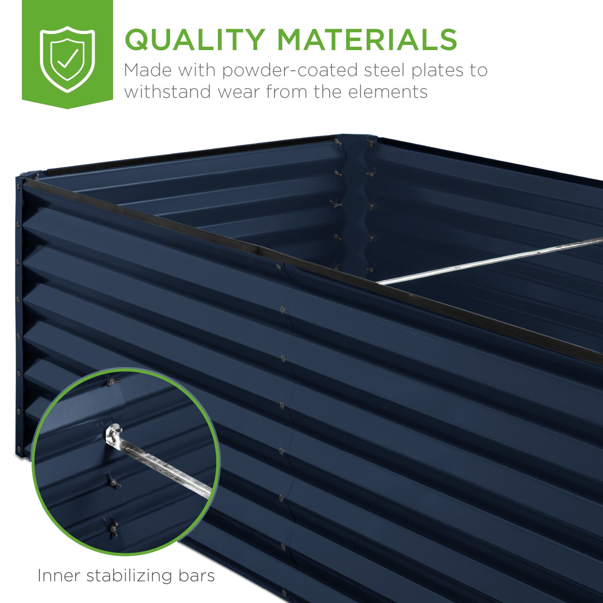 Outdoor Metal Raised Garden Bed for Vegetables, Flowers, Herbs - 6x3x2ft