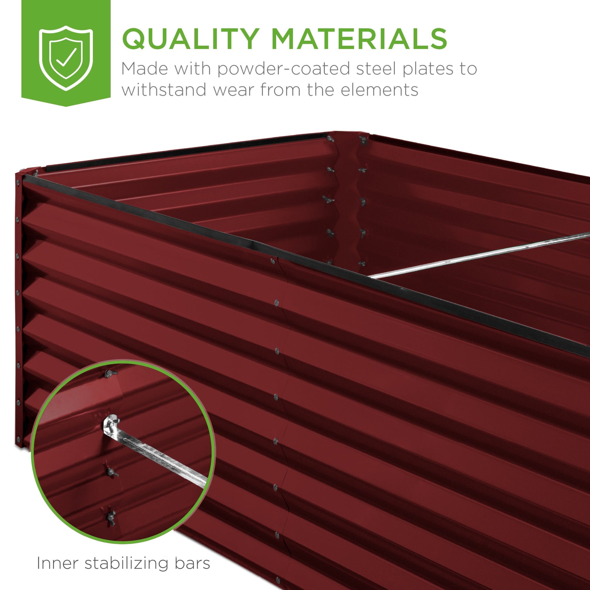 Outdoor Metal Raised Garden Bed for Vegetables, Flowers, Herbs - 6x3x2ft
