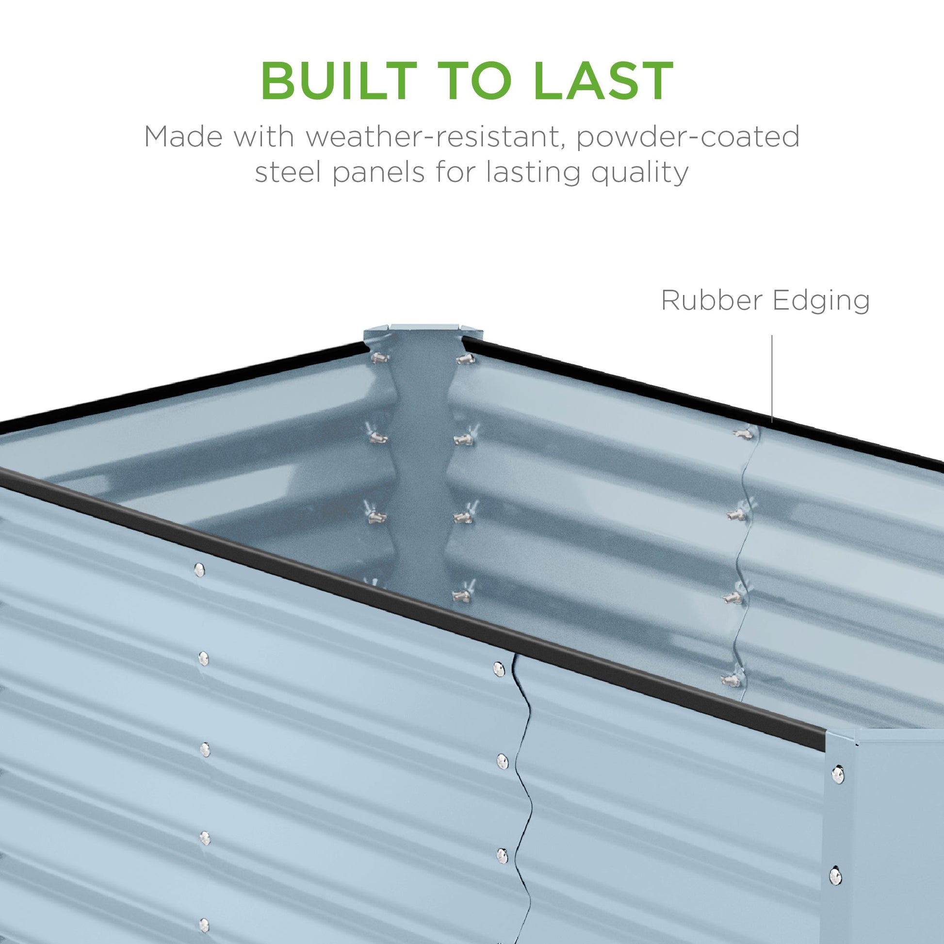 Outdoor Raised Metal Garden Bed for Vegetables, Flowers, Herbs - 4x2x2ft