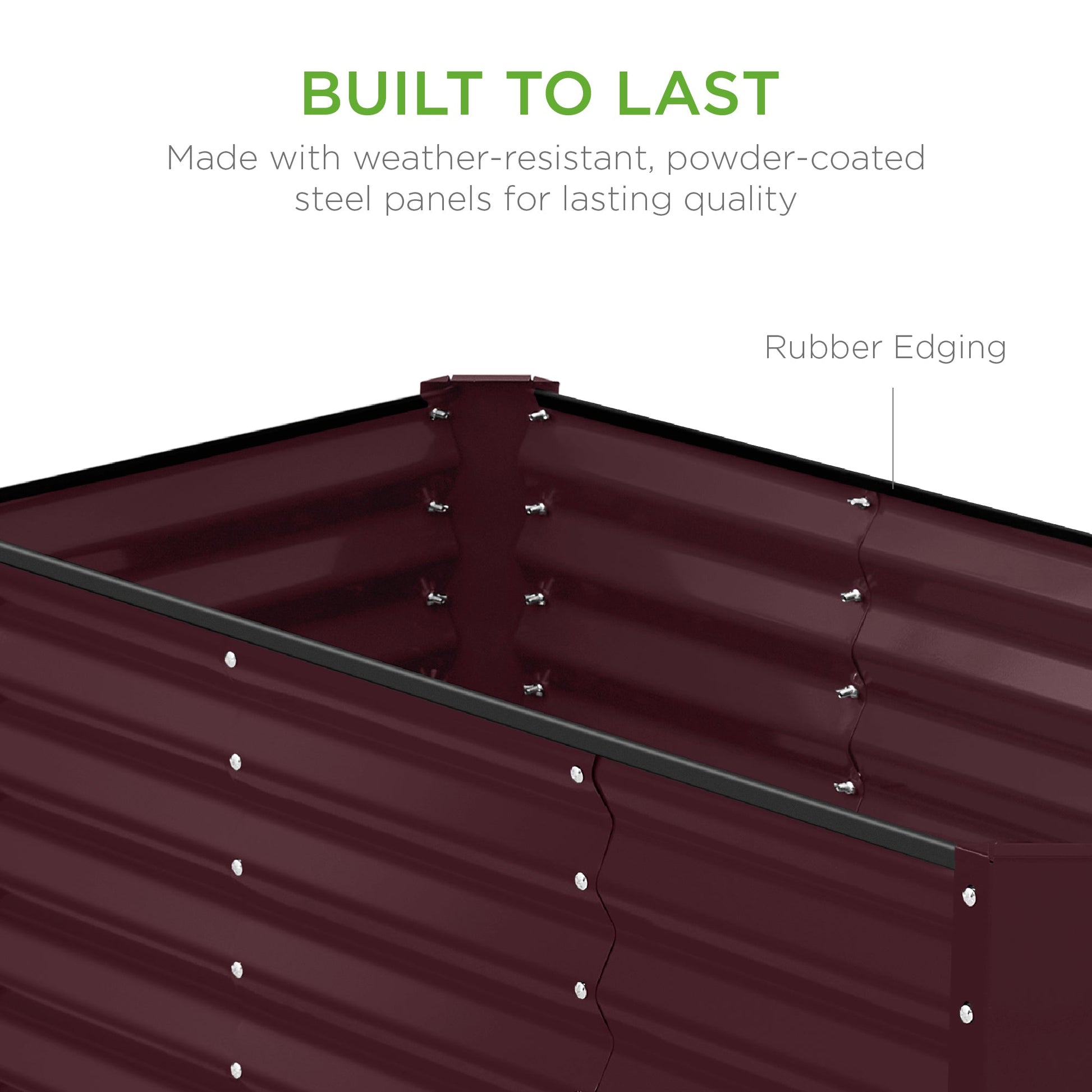 Outdoor Raised Metal Garden Bed for Vegetables, Flowers, Herbs - 4x2x2ft