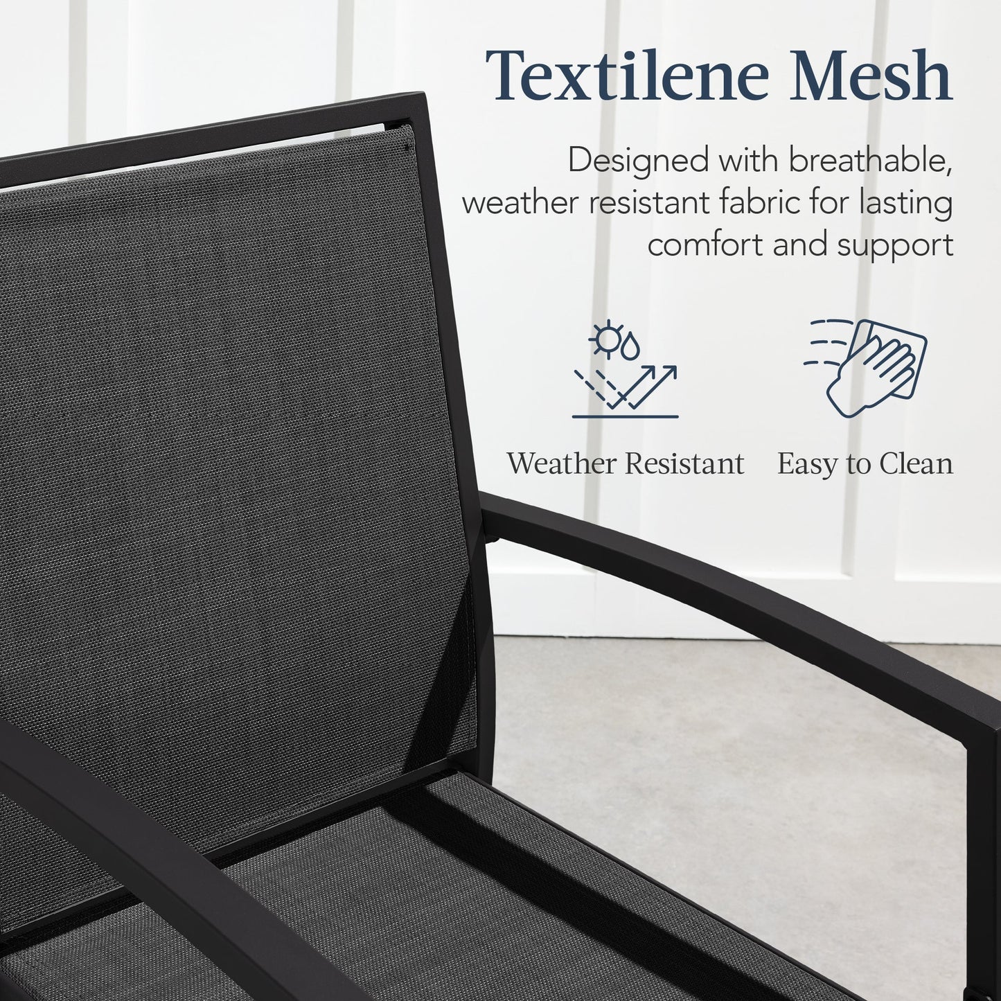 Set of 2 Outdoor Barstools, Patio Chairs w/ Footrests, All-Weather Mesh