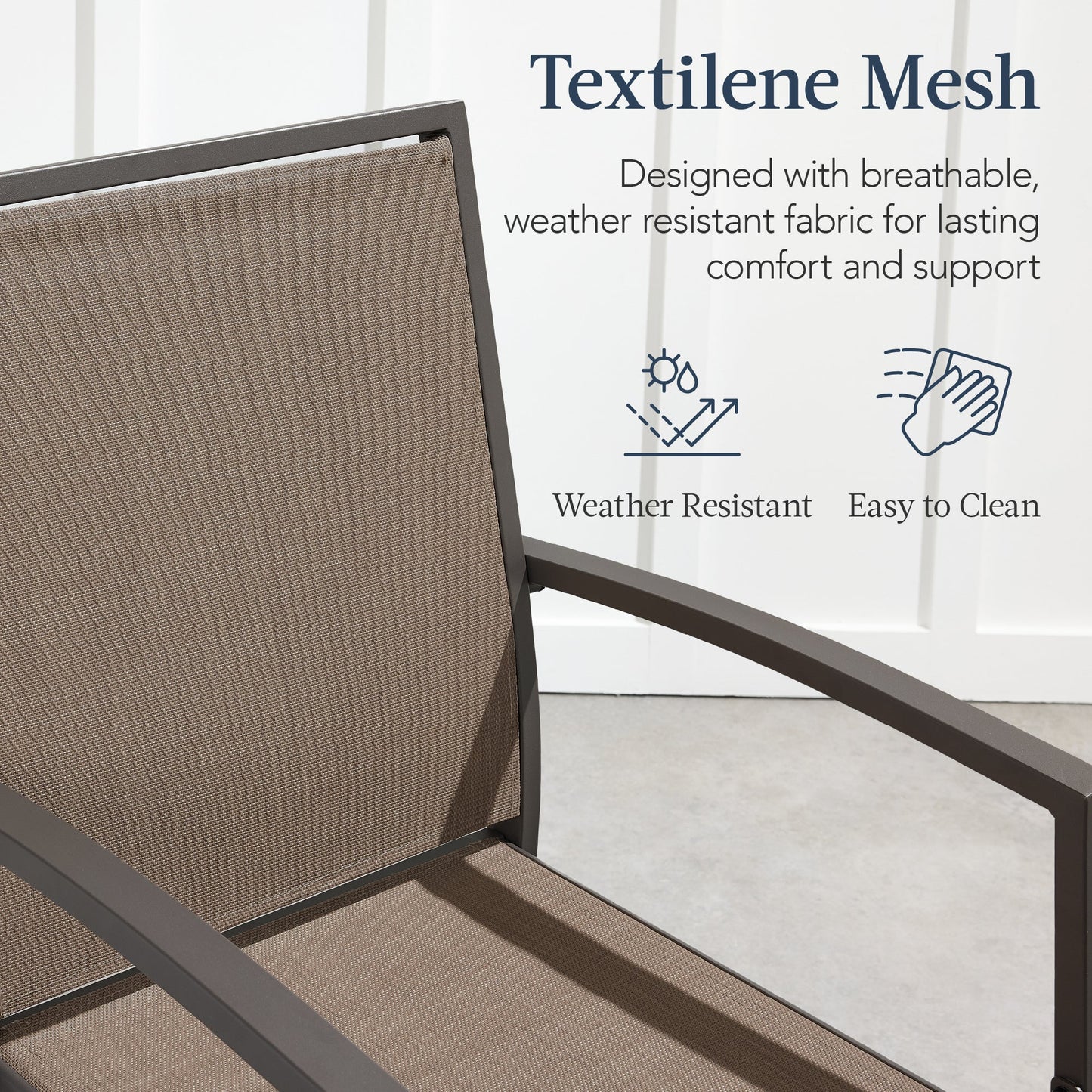 Set of 2 Outdoor Barstools, Patio Chairs w/ Footrests, All-Weather Mesh