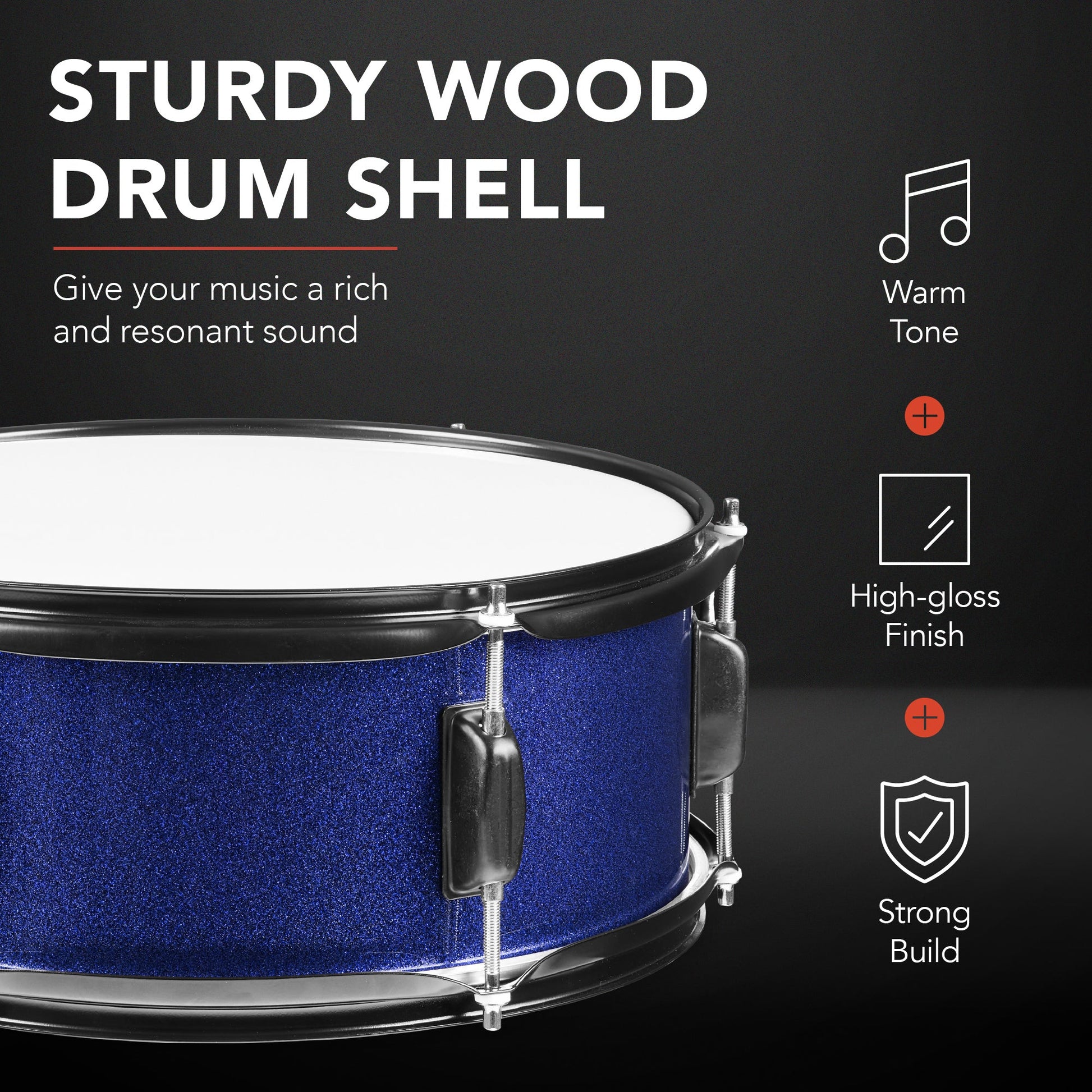 5-Piece Full Size Drum Set For Adults